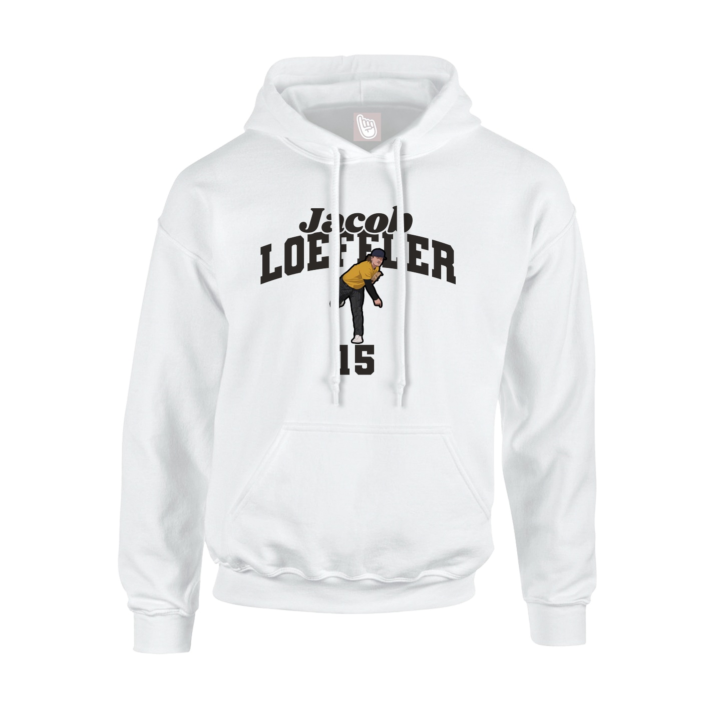 Youth Hoodie — Signature Arch in White