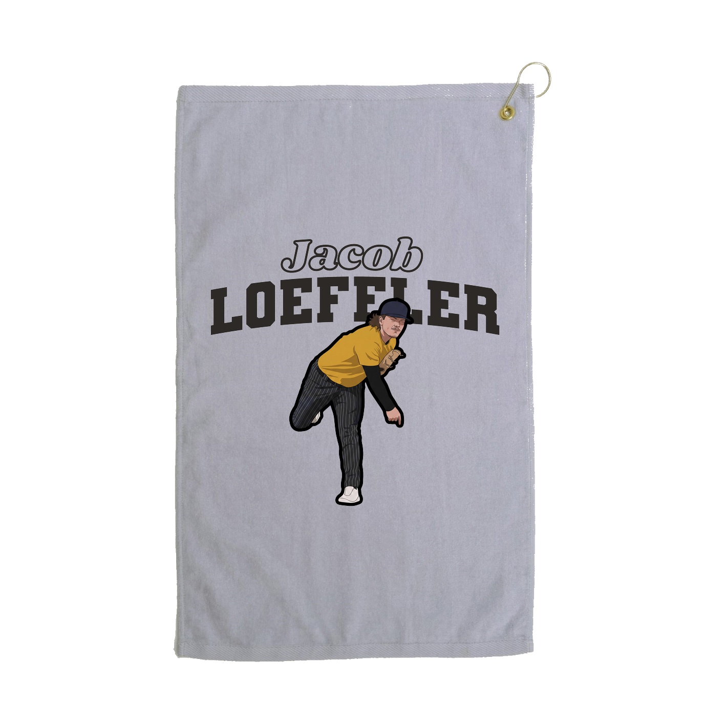 Golf Towel — Name Arch in Grey
