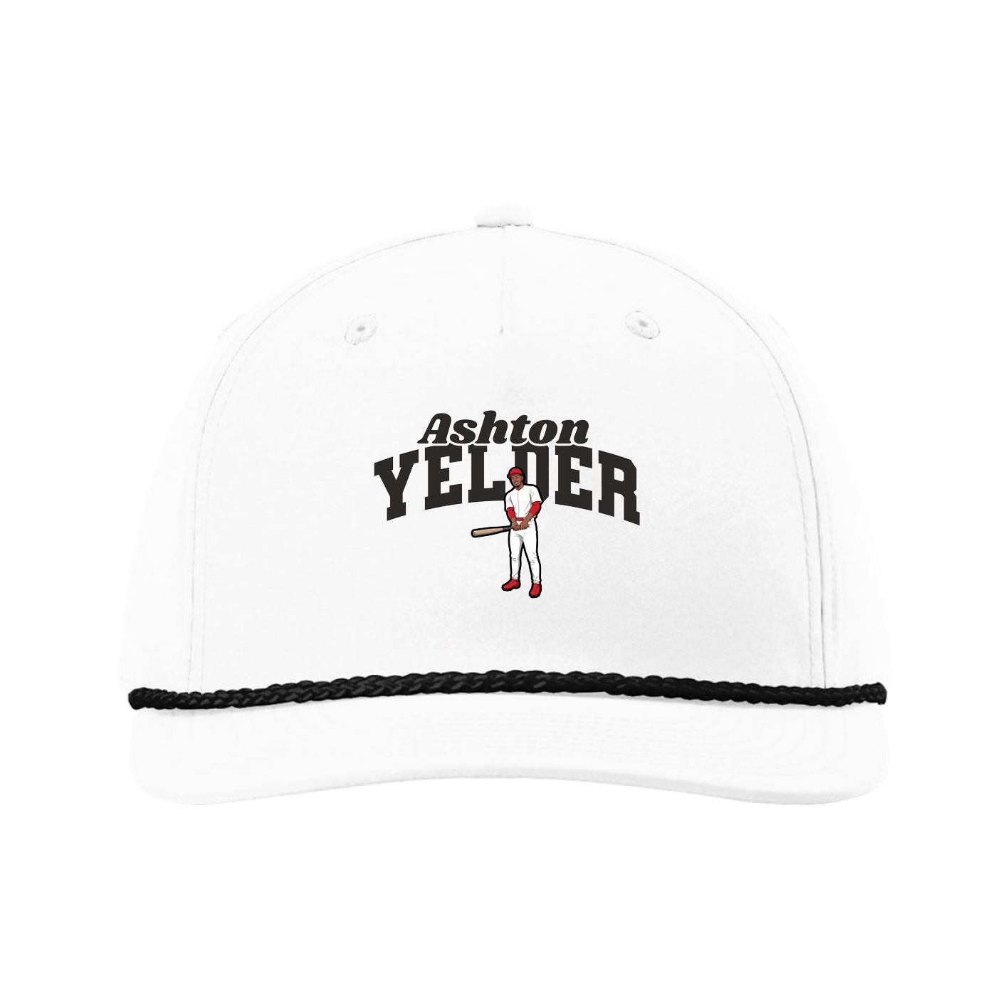 Five-Panel Classic Rope Cap — Signature Arch in White