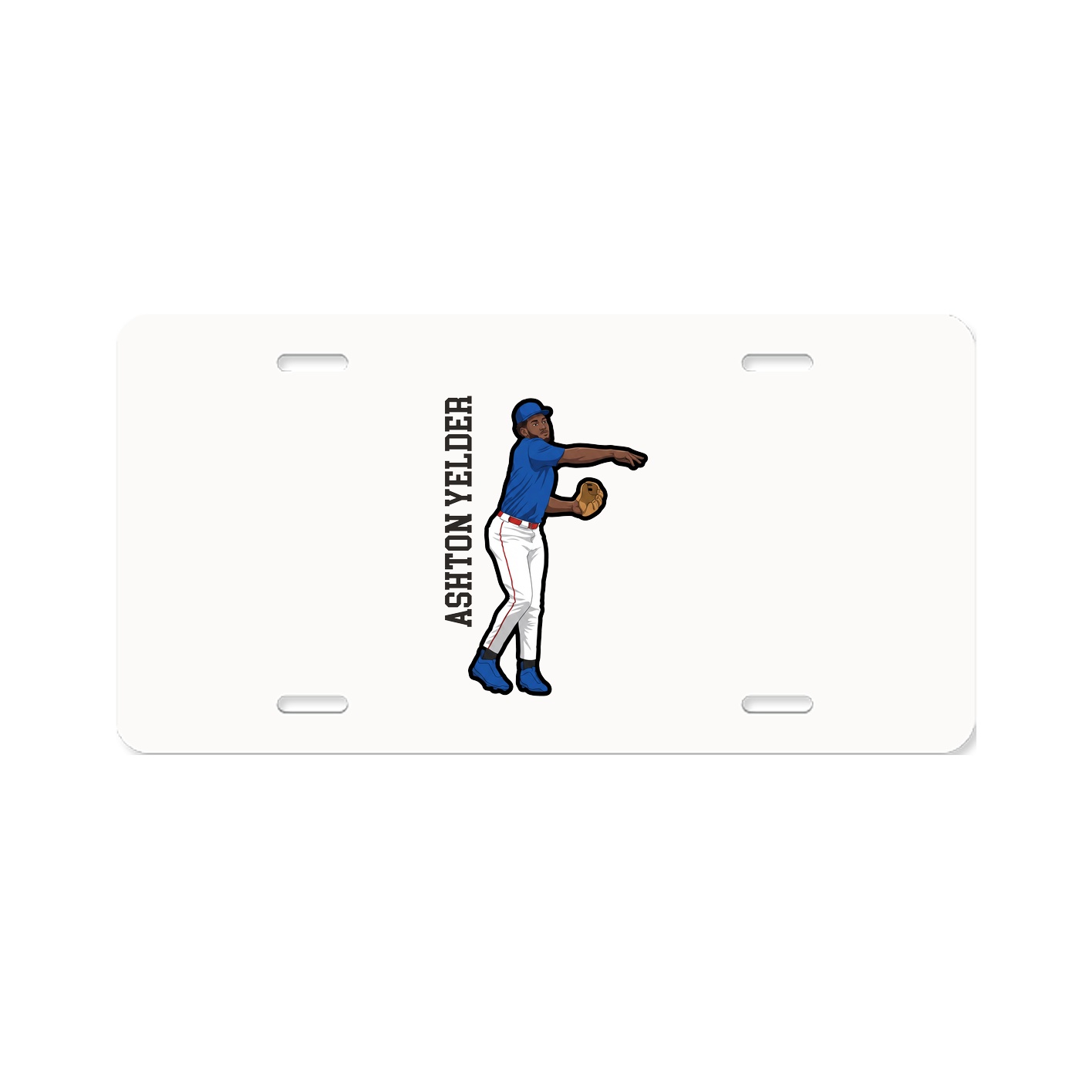 License Plate — Name Vertical in Classic