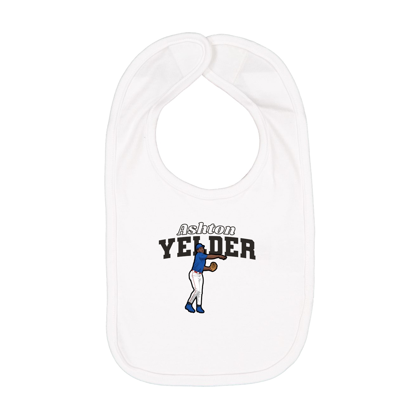 Infant Bib — Name Arch in White