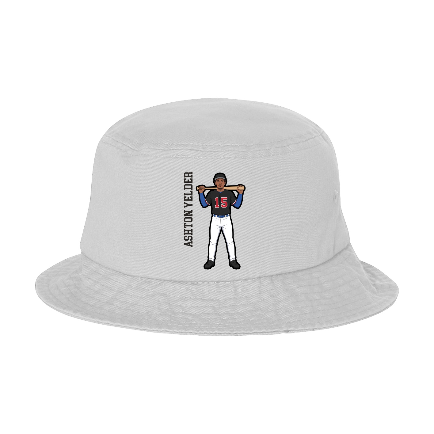 Bucket Cap — Name Vertical in White