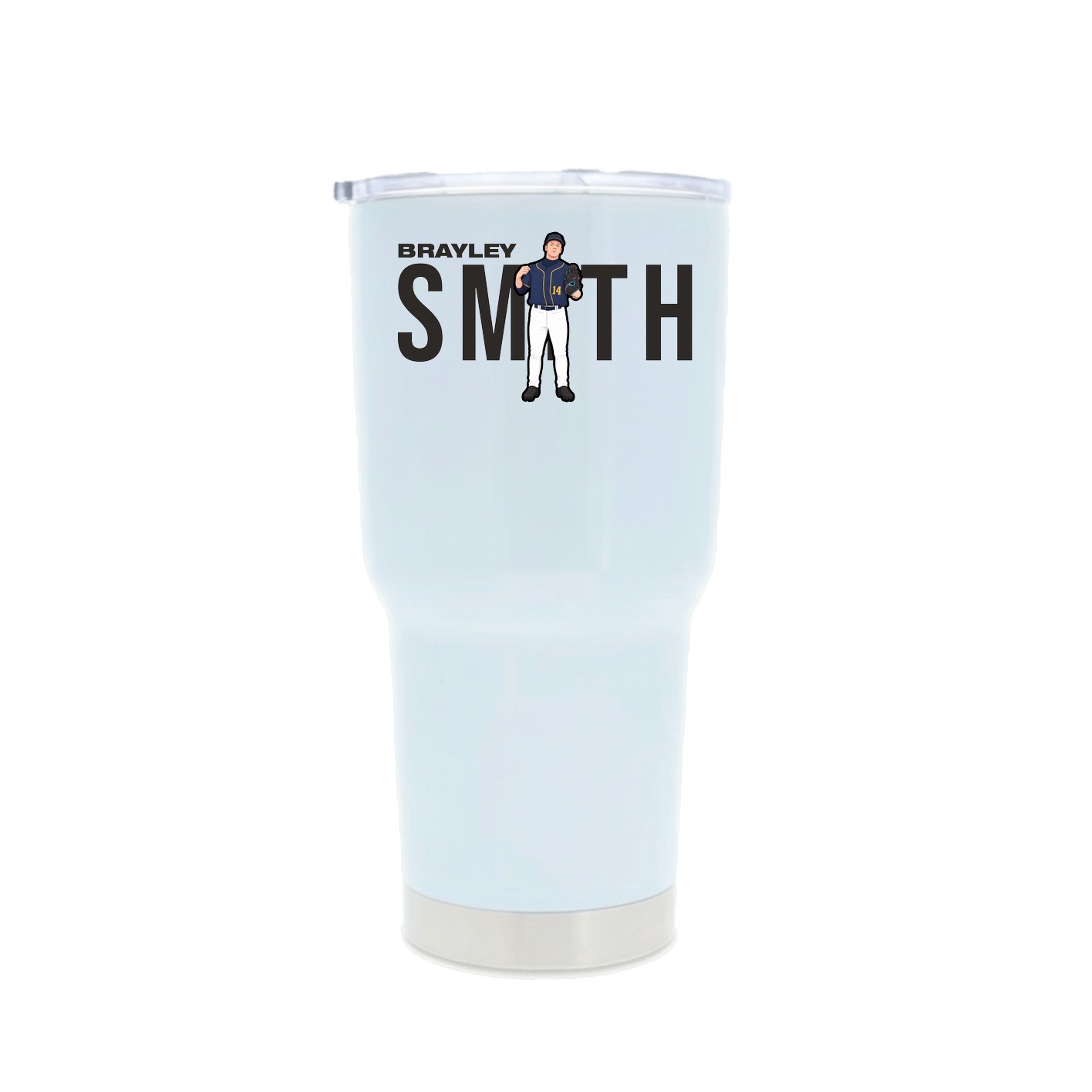 30oz Stainless Steel Tumbler — Player Name in White
