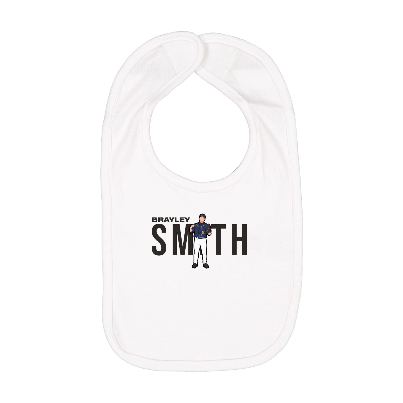 Infant Bib — Player Name in White