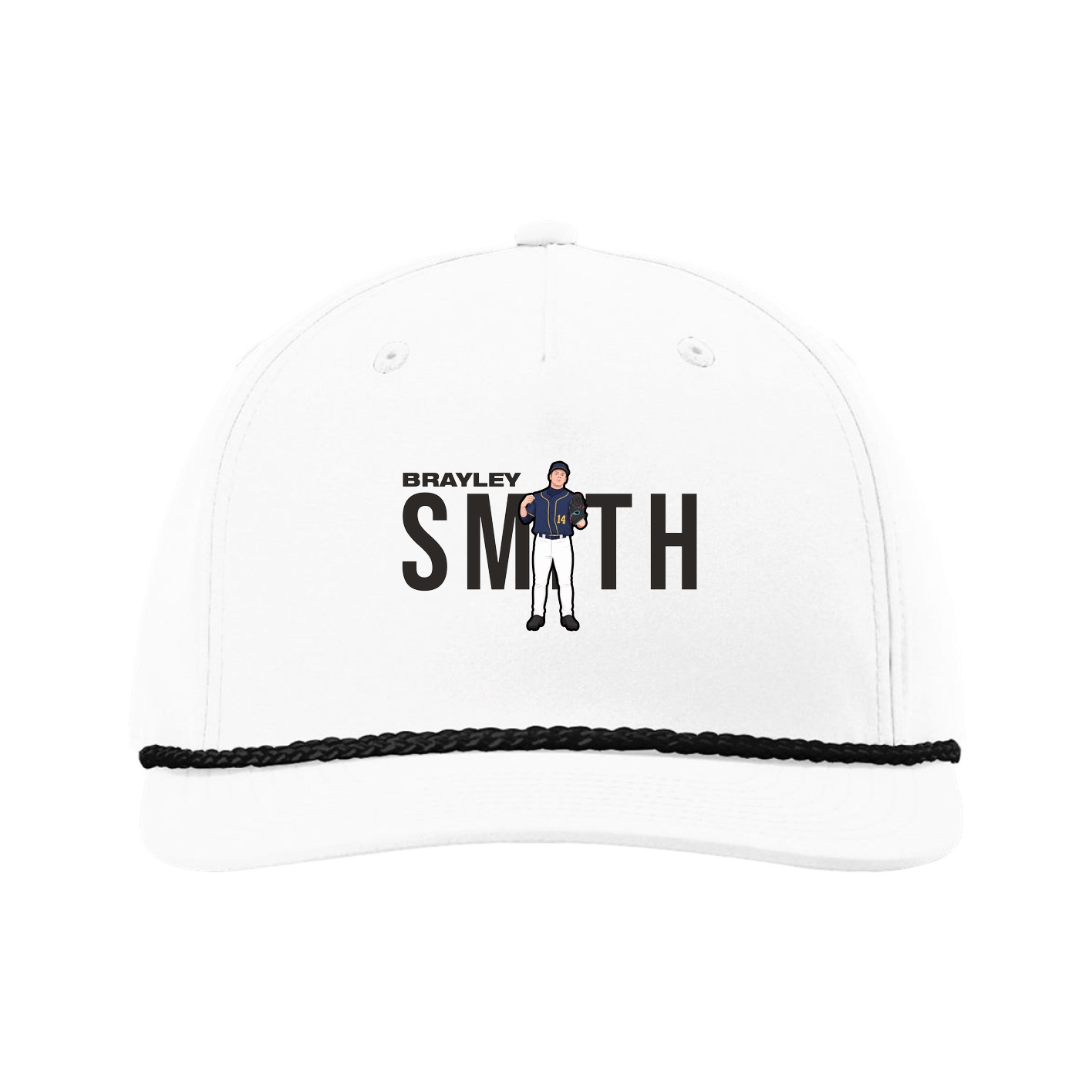 Five-Panel Classic Rope Cap — Player Name in White