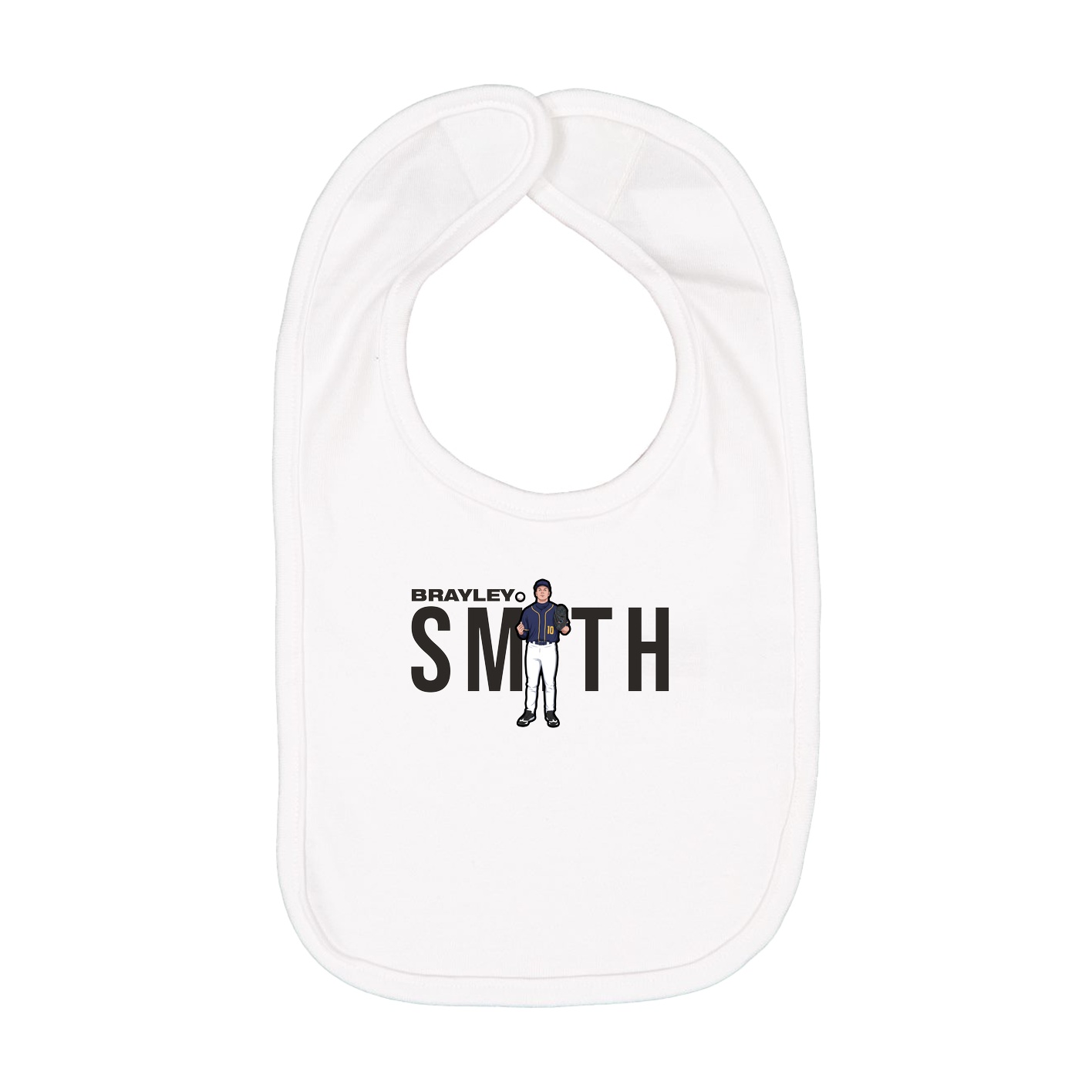 Infant Bib — Player Name in White