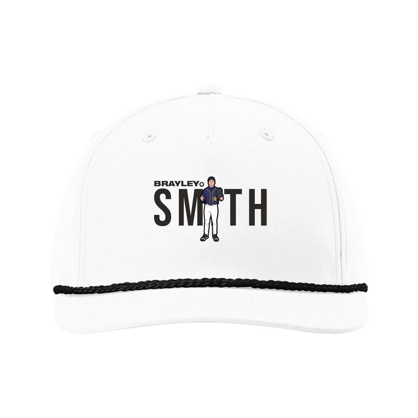 Five-Panel Classic Rope Cap — Player Name in White