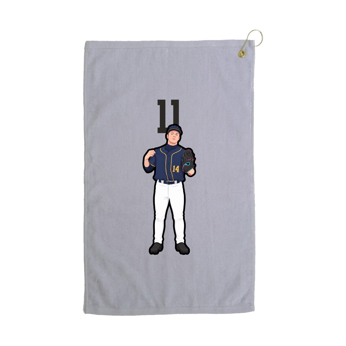 Golf Towel — Number Top in Grey