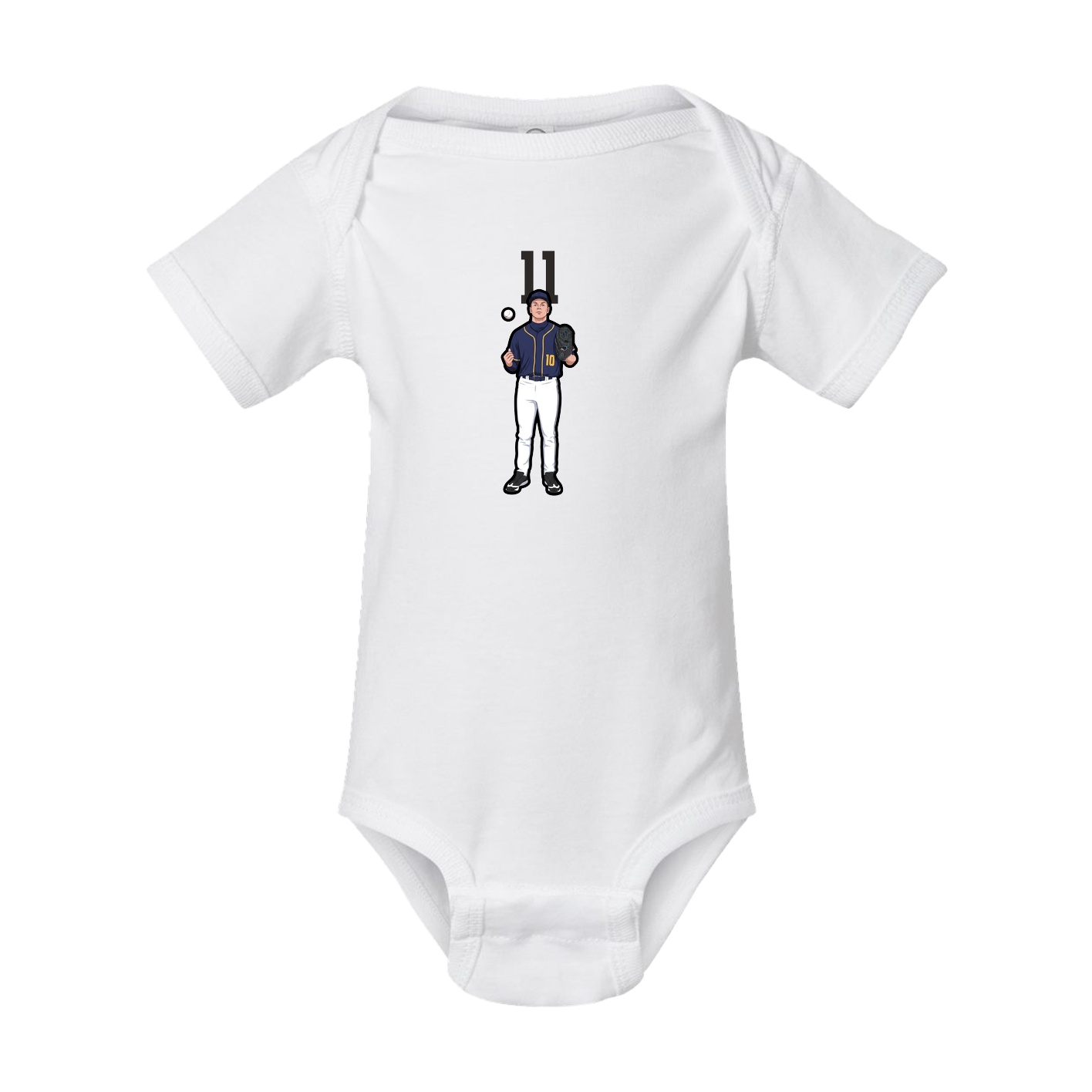 Baby Onesie — Number Top in White