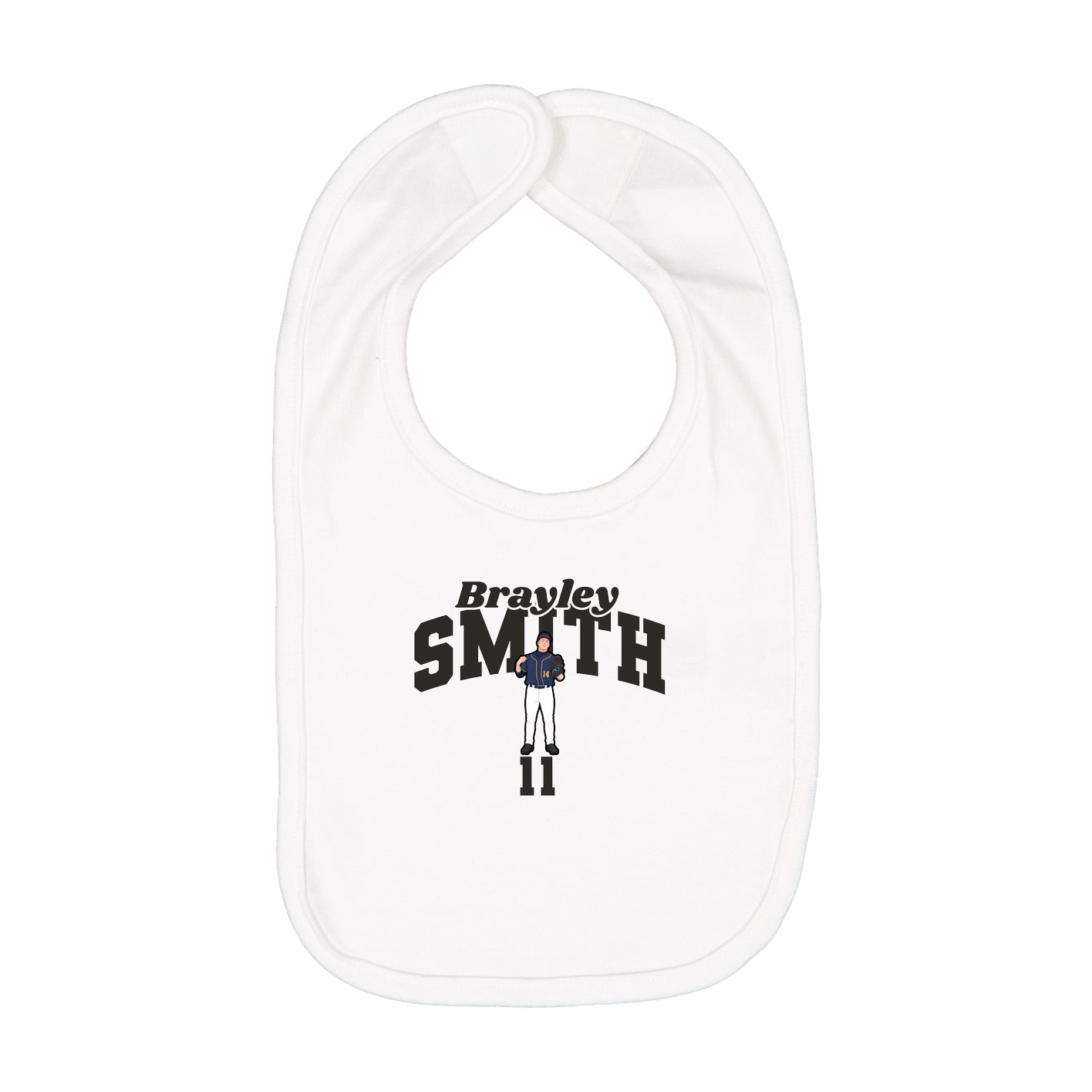 Infant Bib — Signature Arch in White