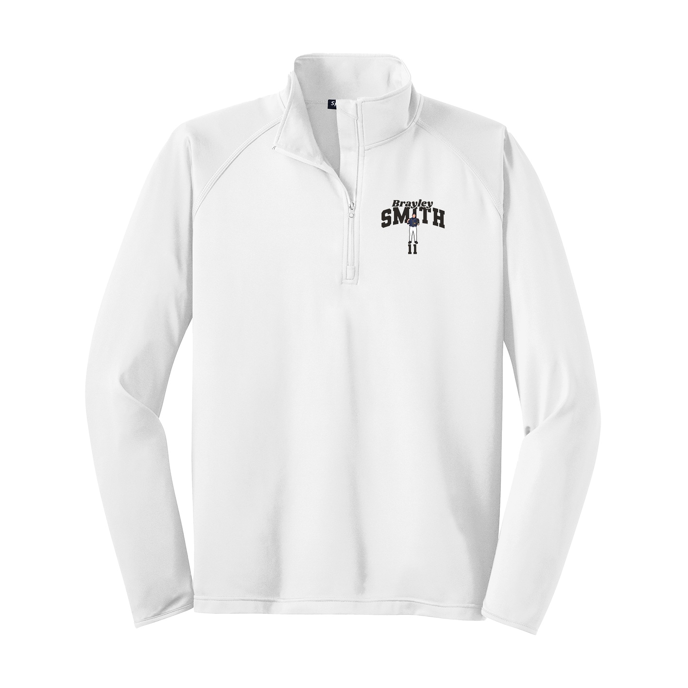 Q-Zip Pullover — Signature Arch in White