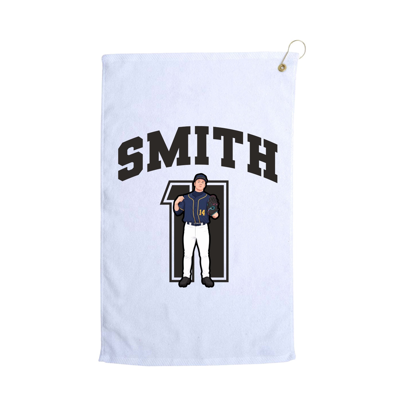 Golf Towel — Number in White