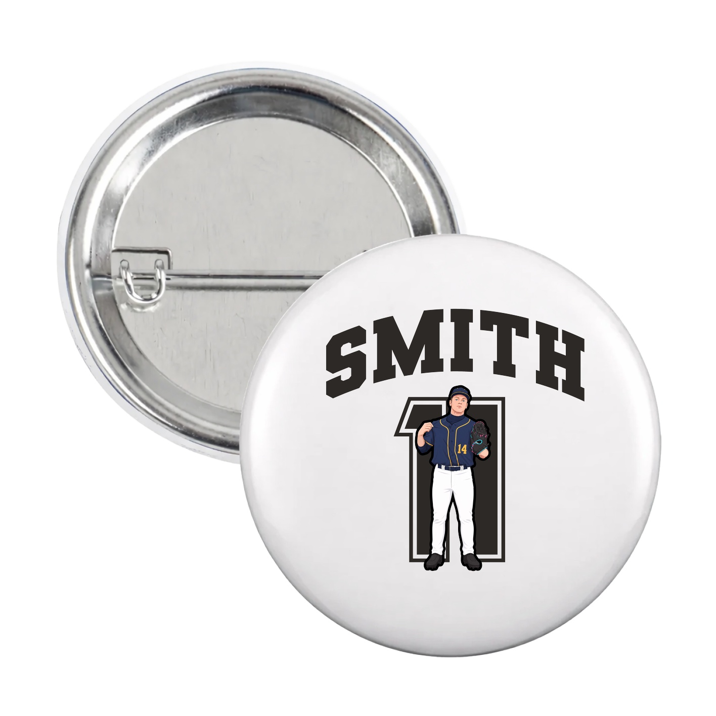 Game Day Button — Number in White