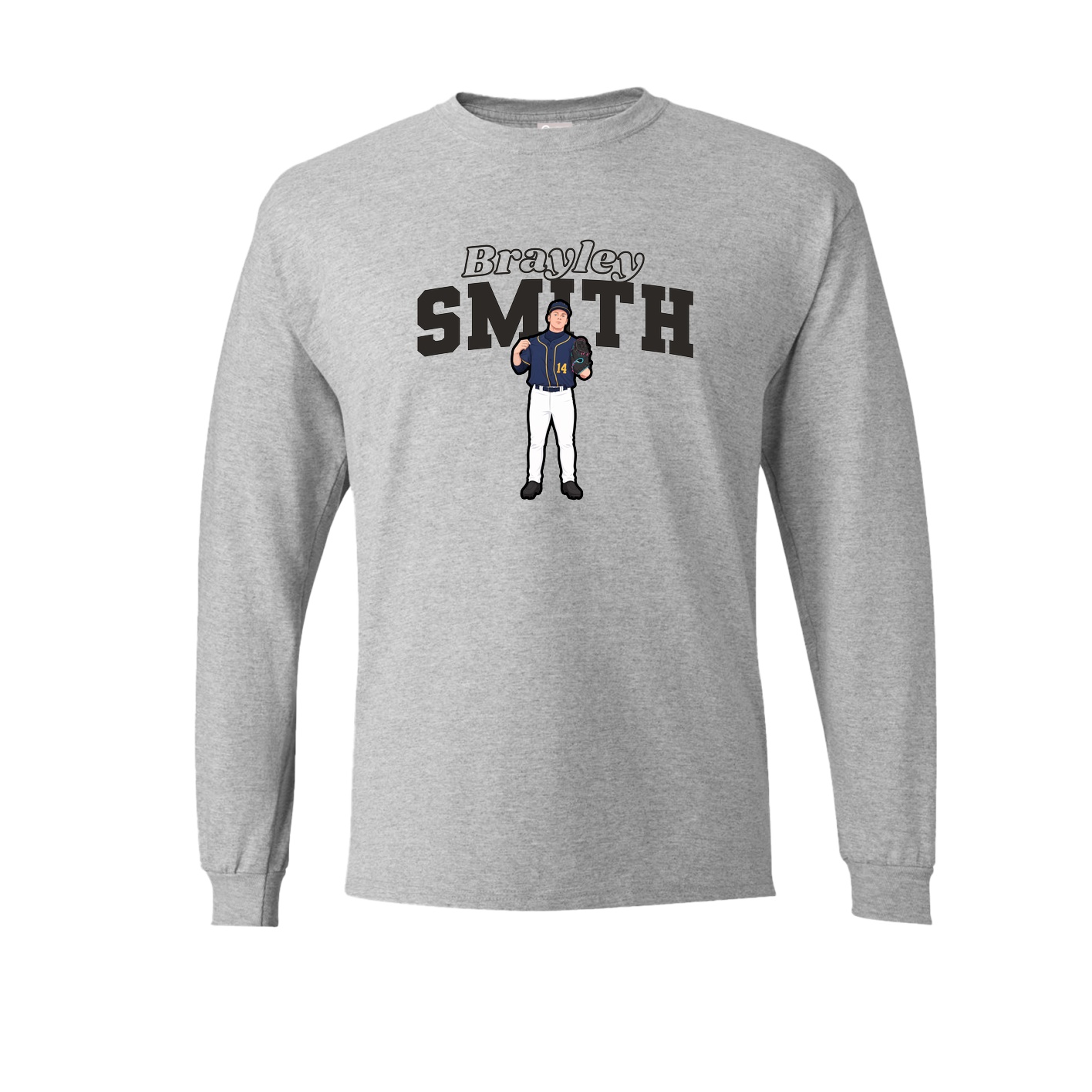Long Sleeve Tee — Name Arch in Grey