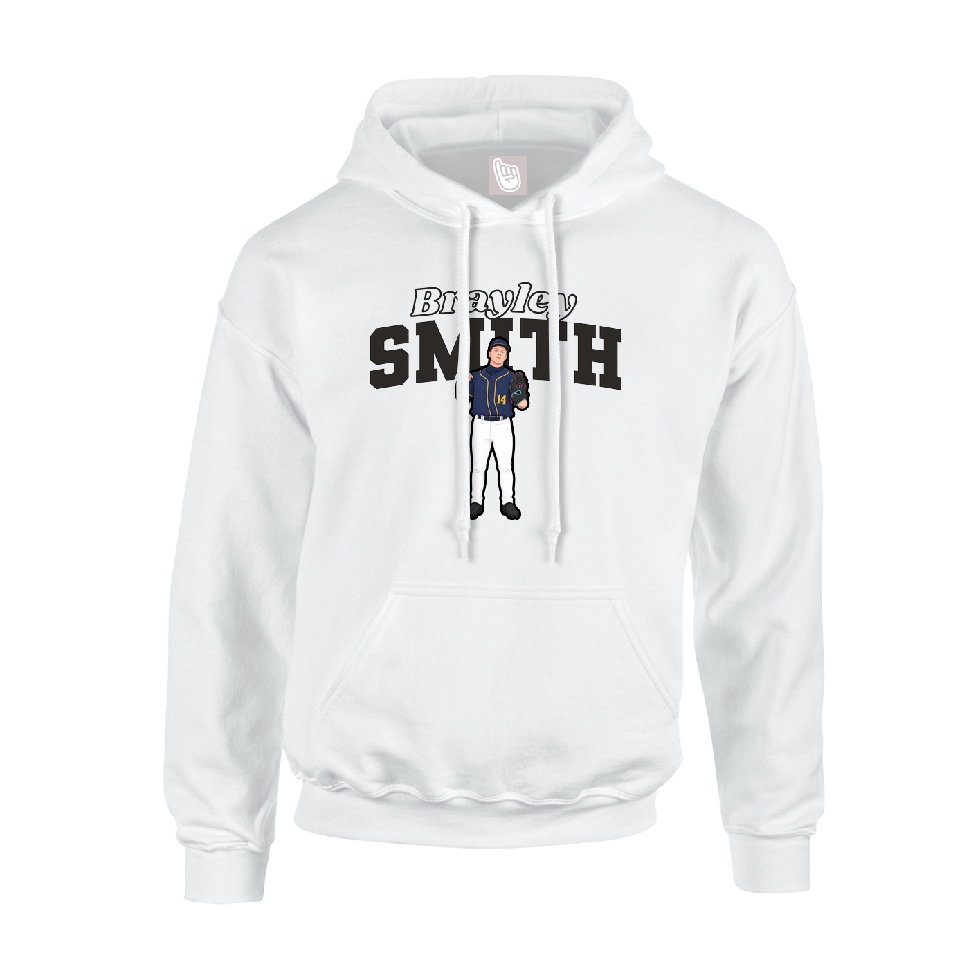 Hoodie — Name Arch in White
