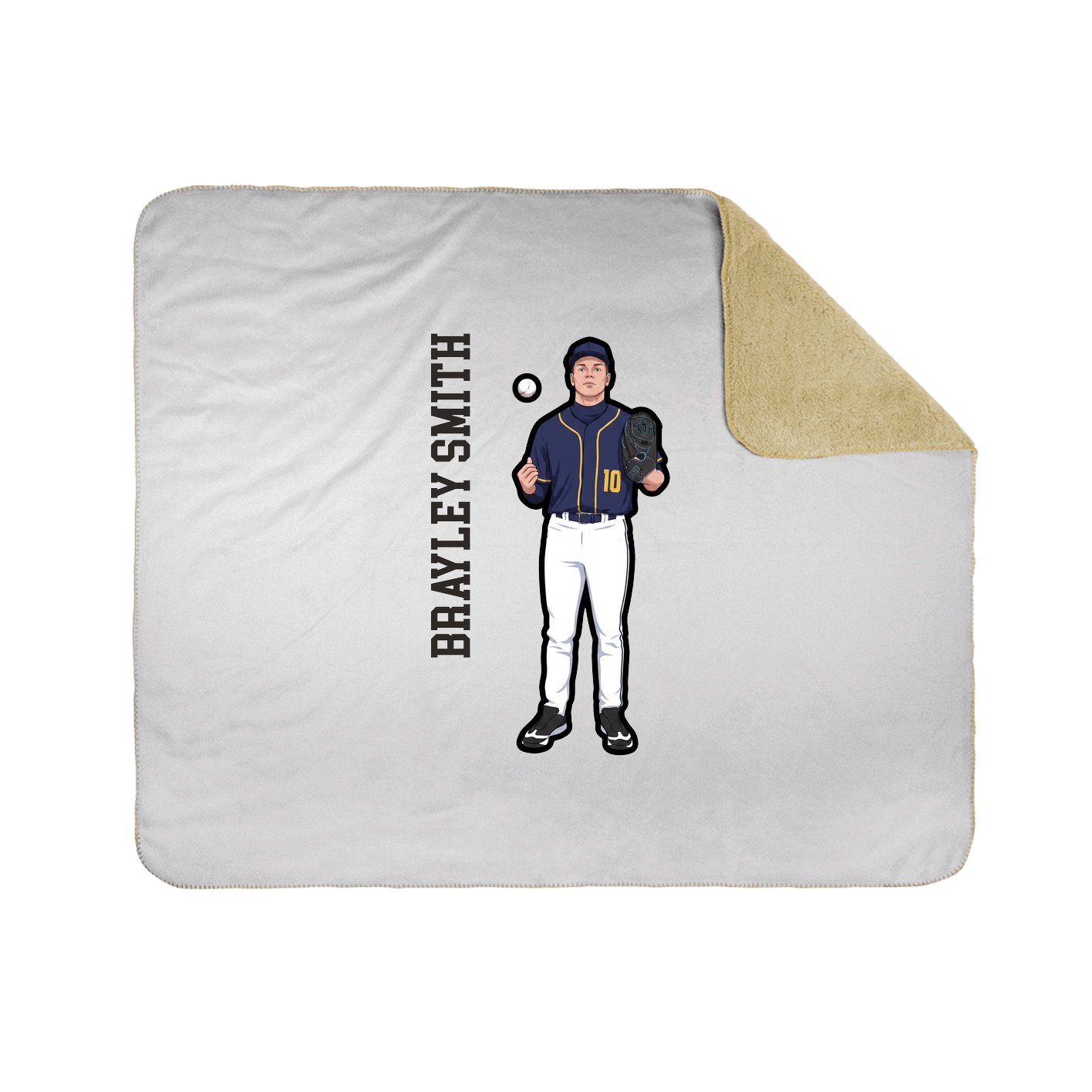 Throw Blanket — Name Vertical in White
