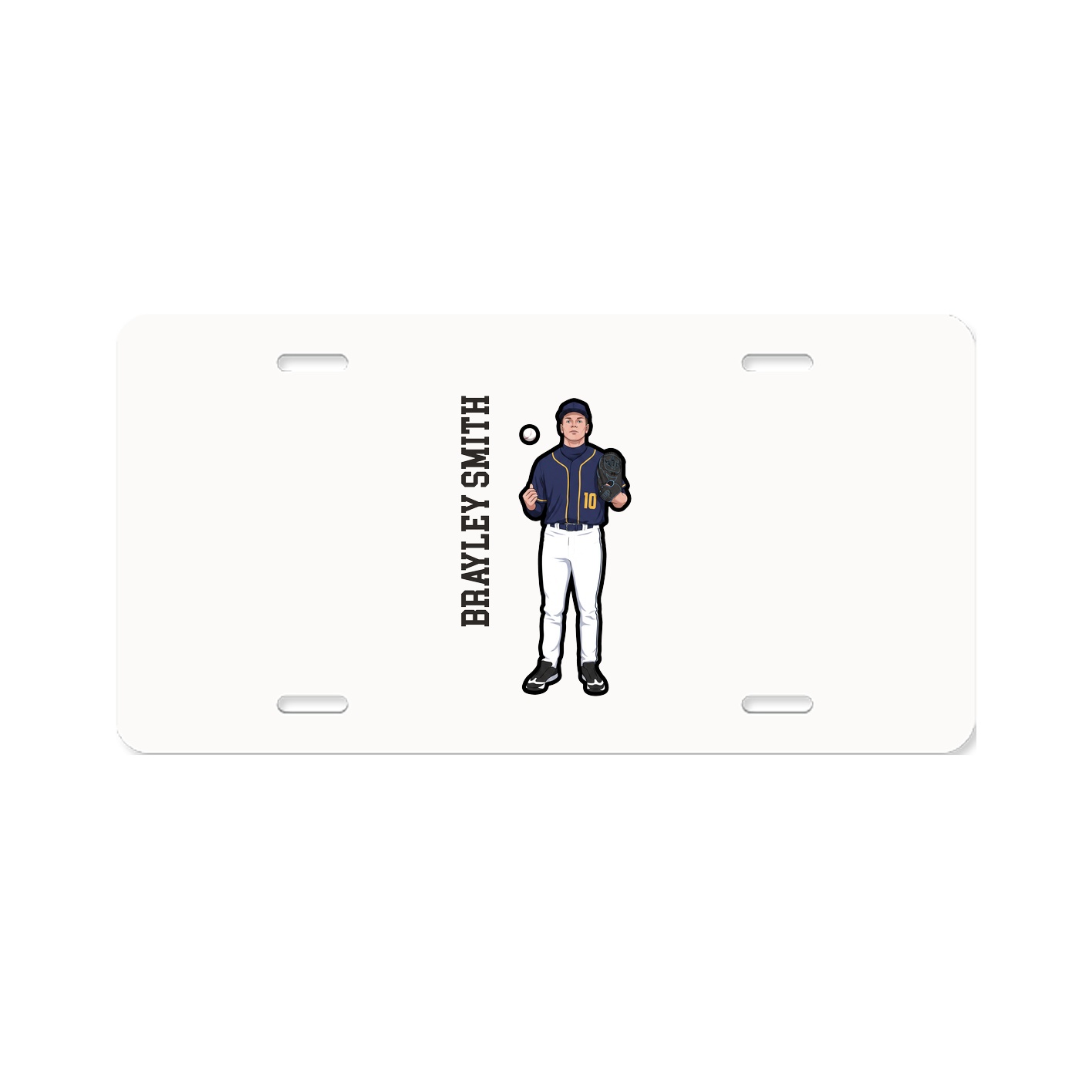 License Plate — Name Vertical in Classic