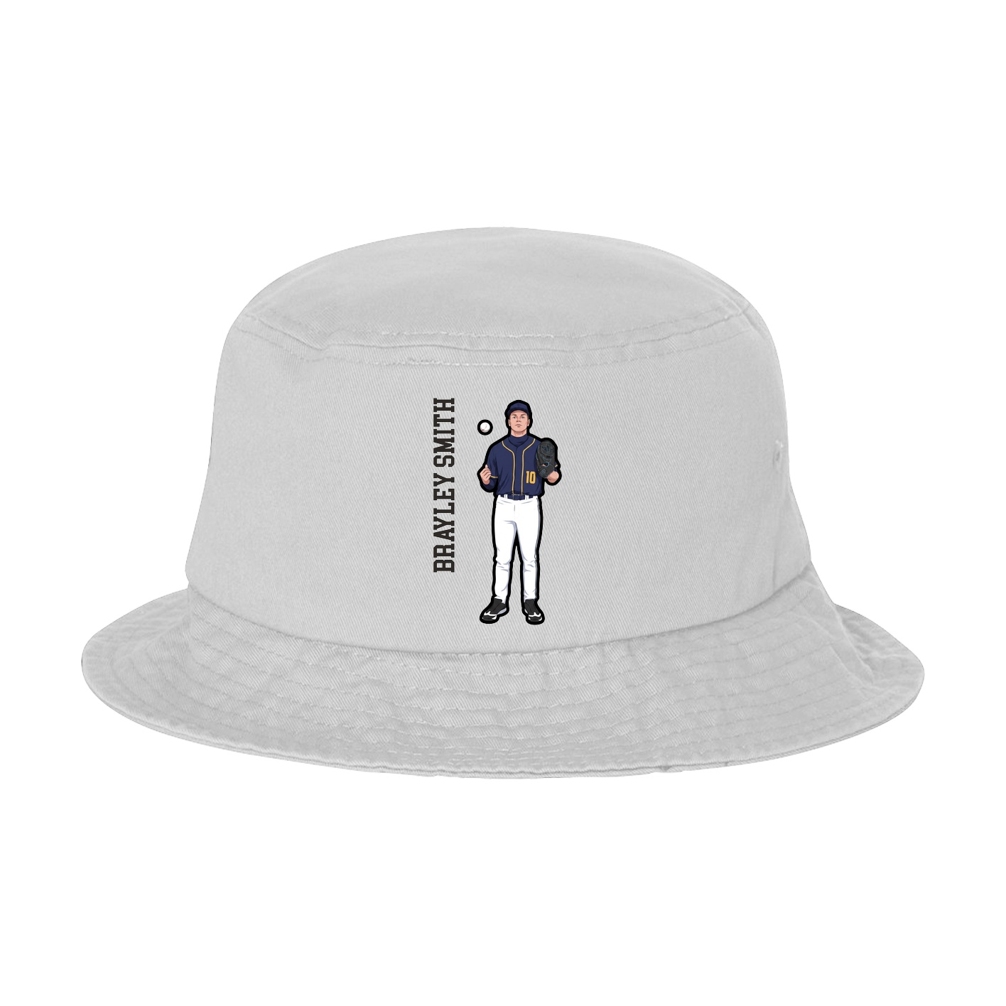Bucket Cap — Name Vertical in White