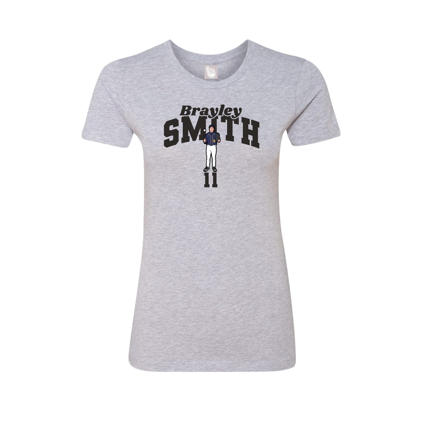 Fitted Women's Tee — Signature Arch in Grey