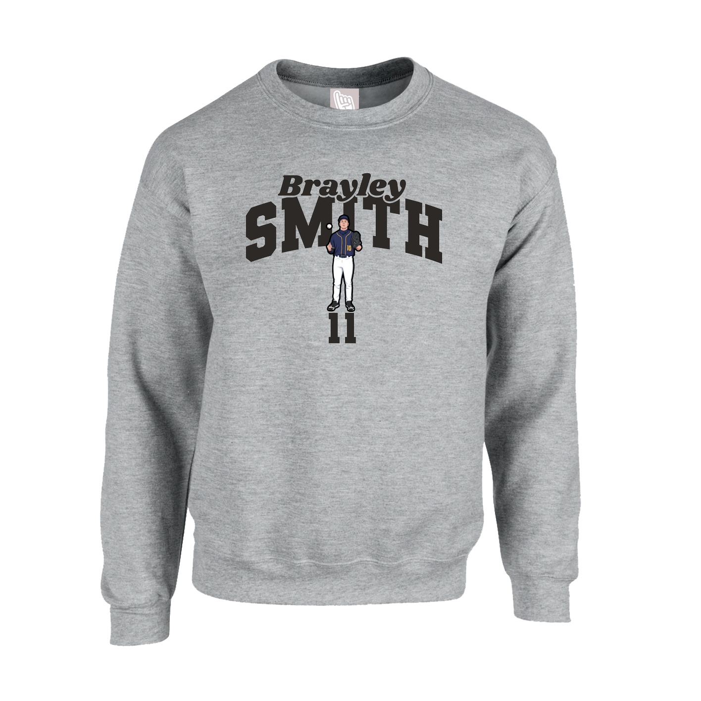 Fleece Crew — Signature Arch in Grey