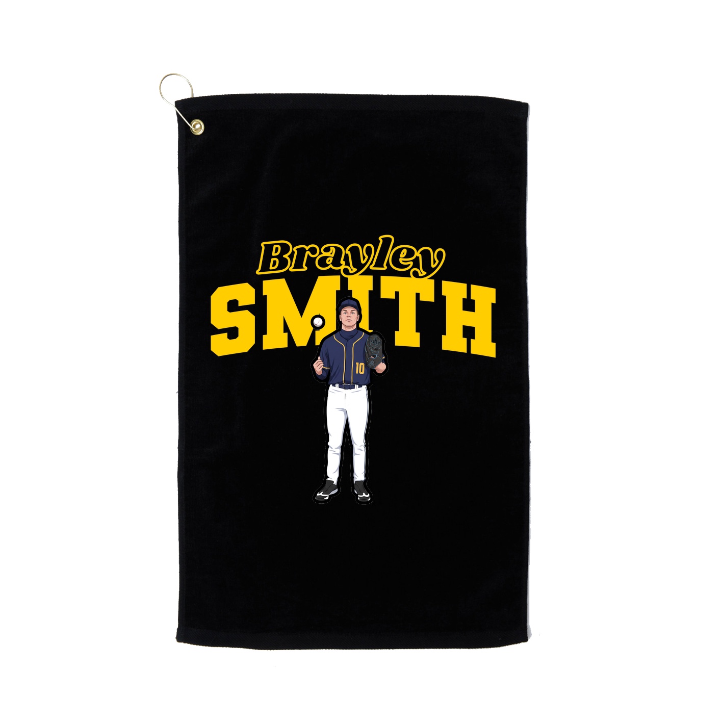 Golf Towel — Name Arch in Black