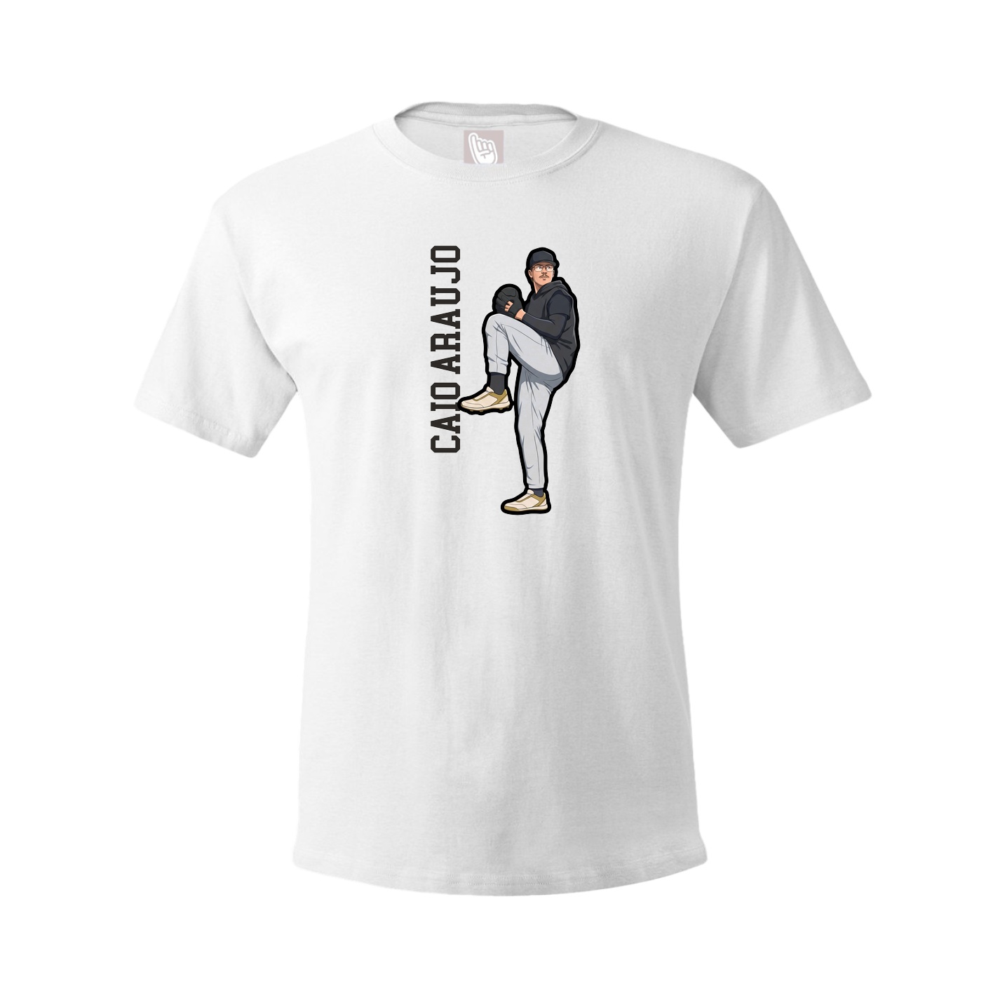 Tee — Name Vertical in White