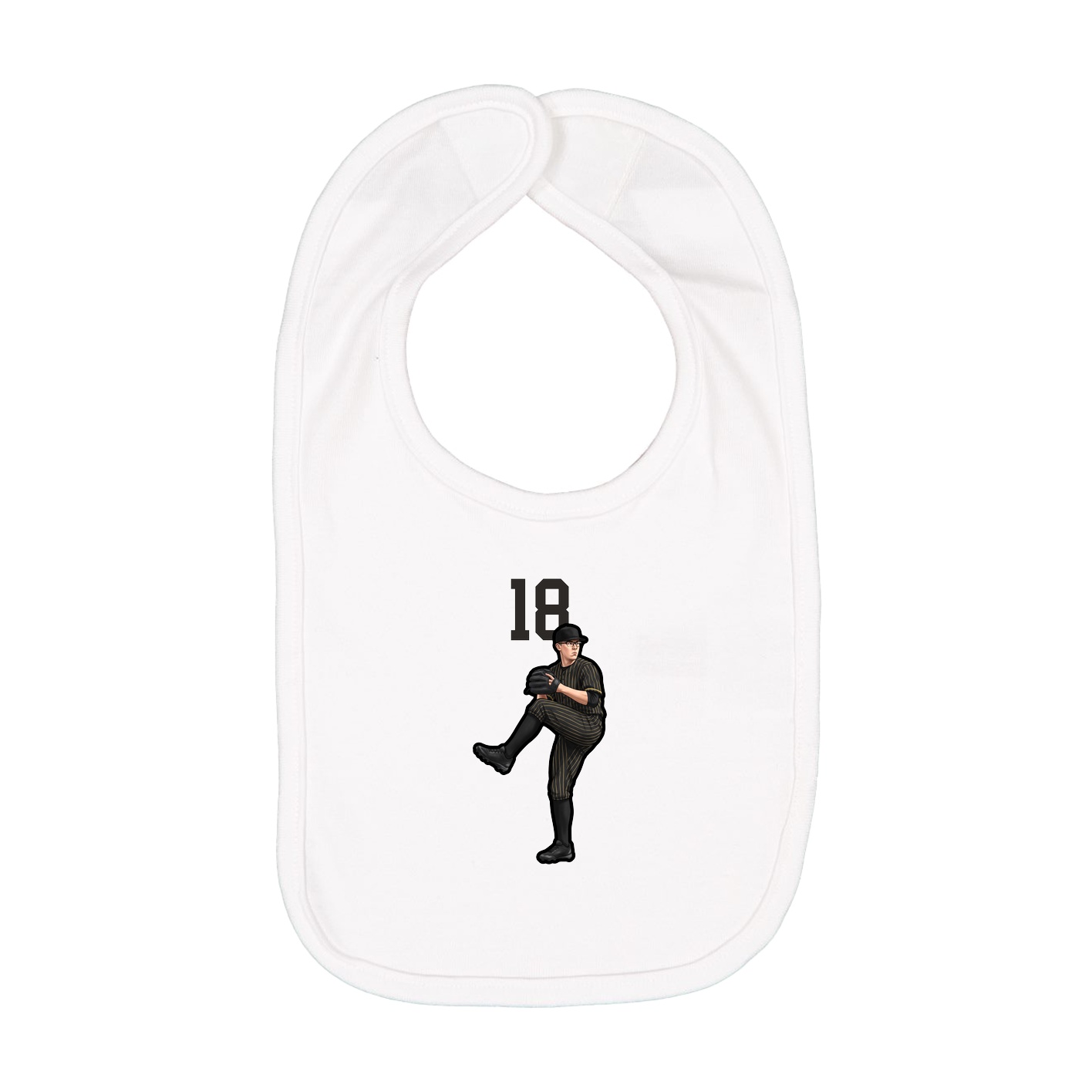 Infant Bib — Number Top in White