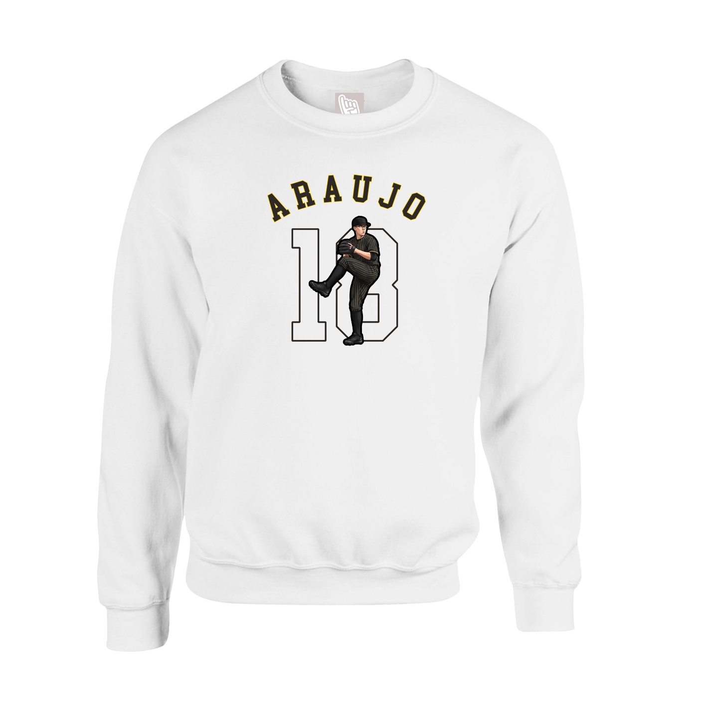 Fleece Crew — Shirsey Arch in White