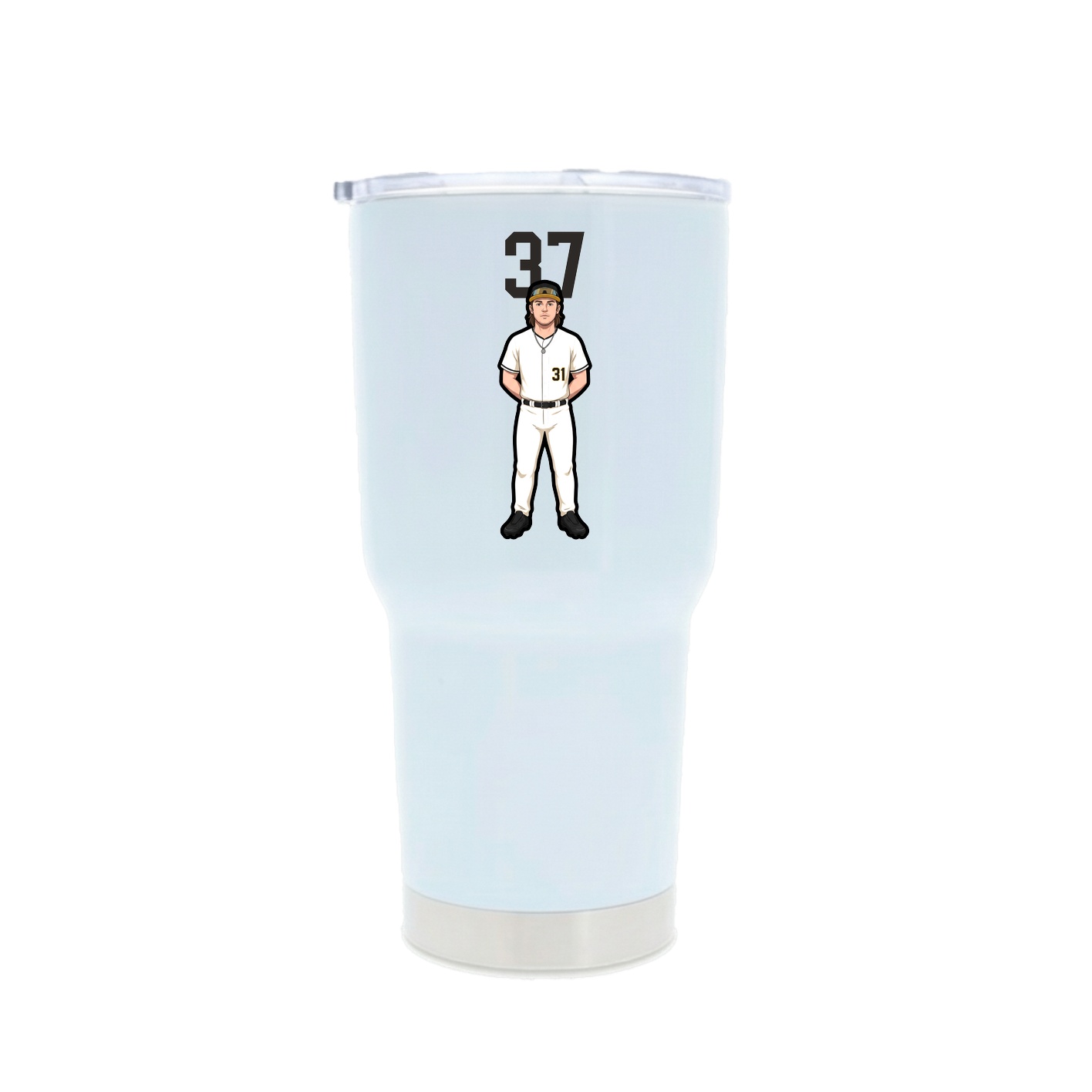 30oz Stainless Steel Tumbler — Number Top in White