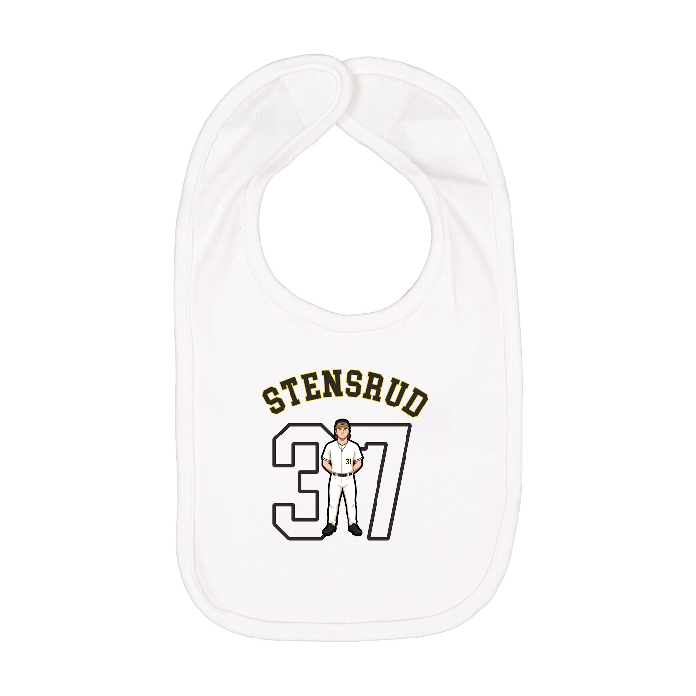 Infant Bib — Shirsey Arch in White