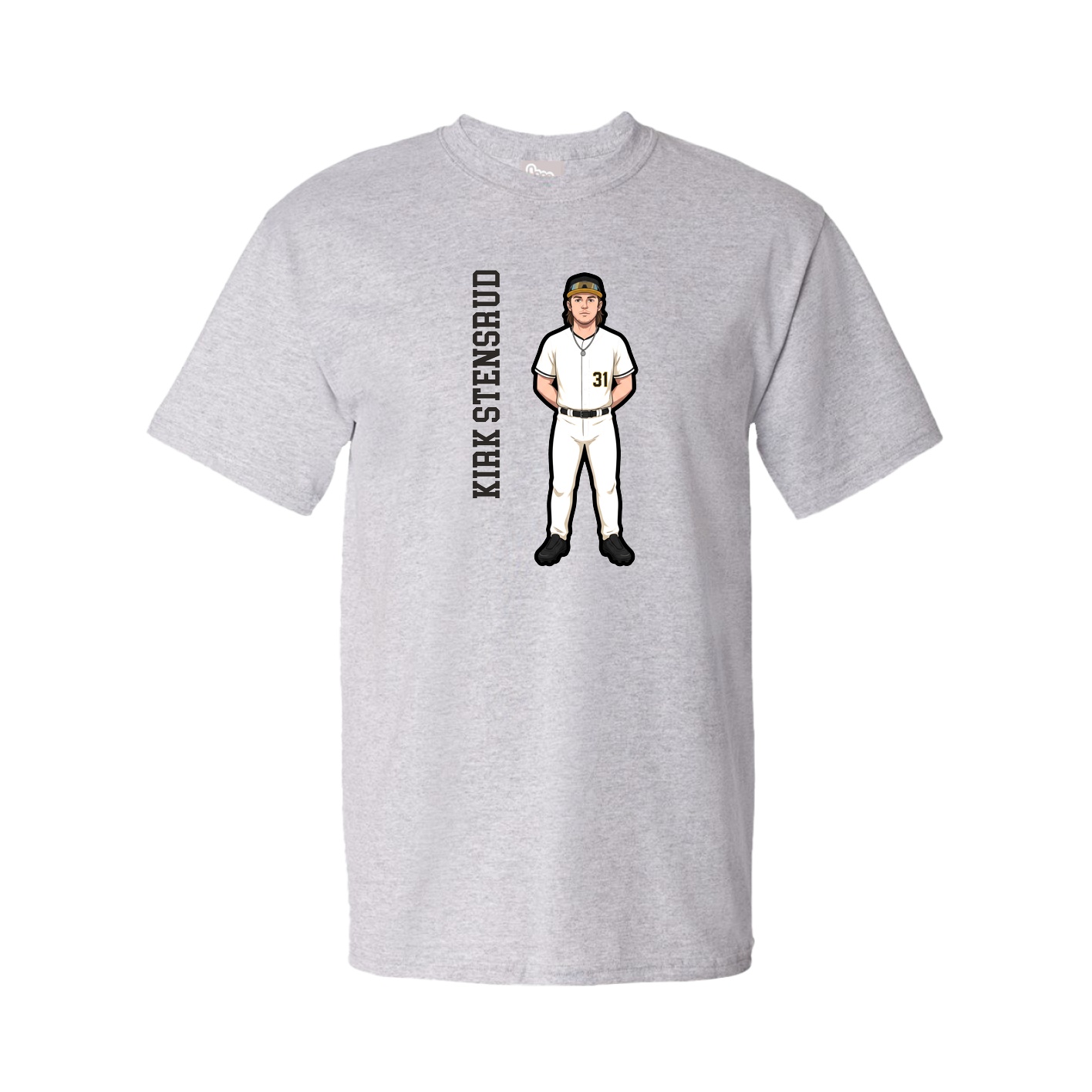 Tee — Name Vertical in Grey