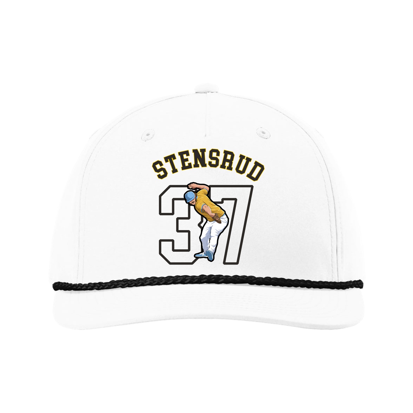 Five-Panel Classic Rope Cap — Shirsey Arch in White