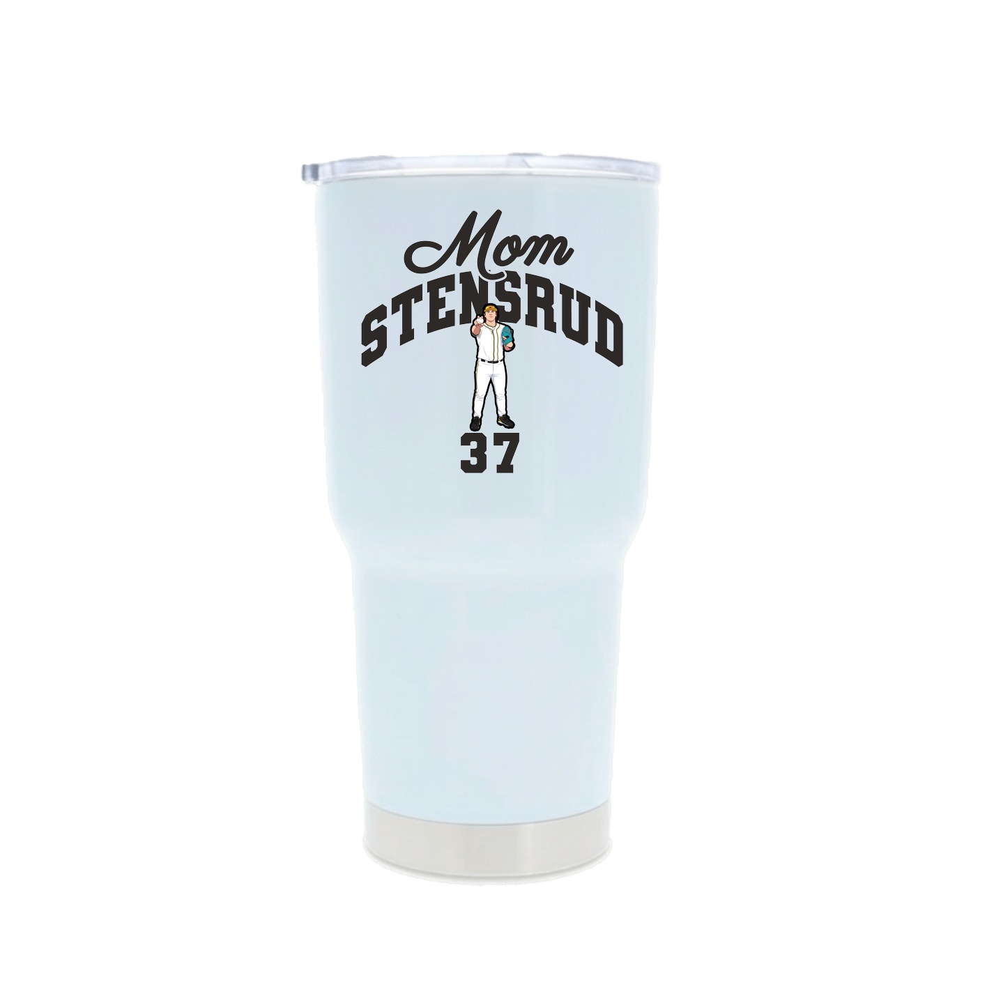 30oz Stainless Steel Tumbler — Mothers Day Arch in White