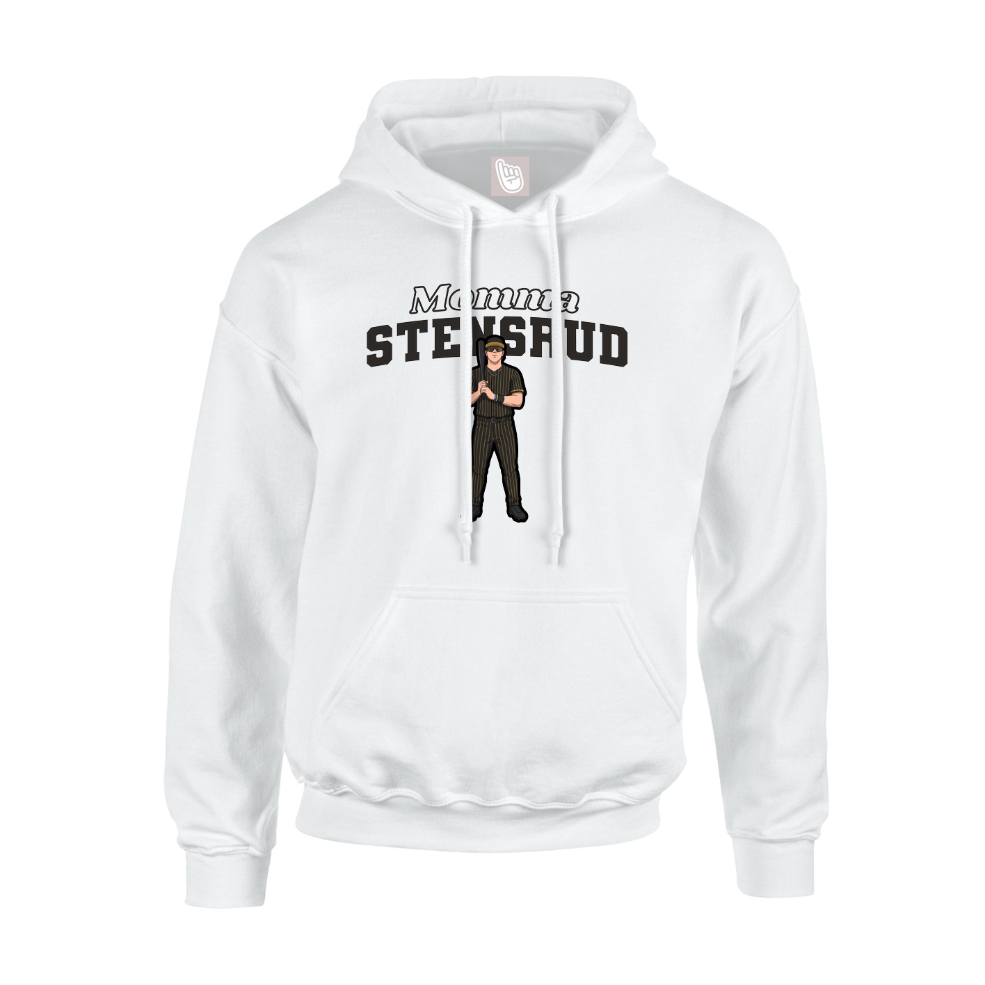 Youth Hoodie — Mothers Day Block in White