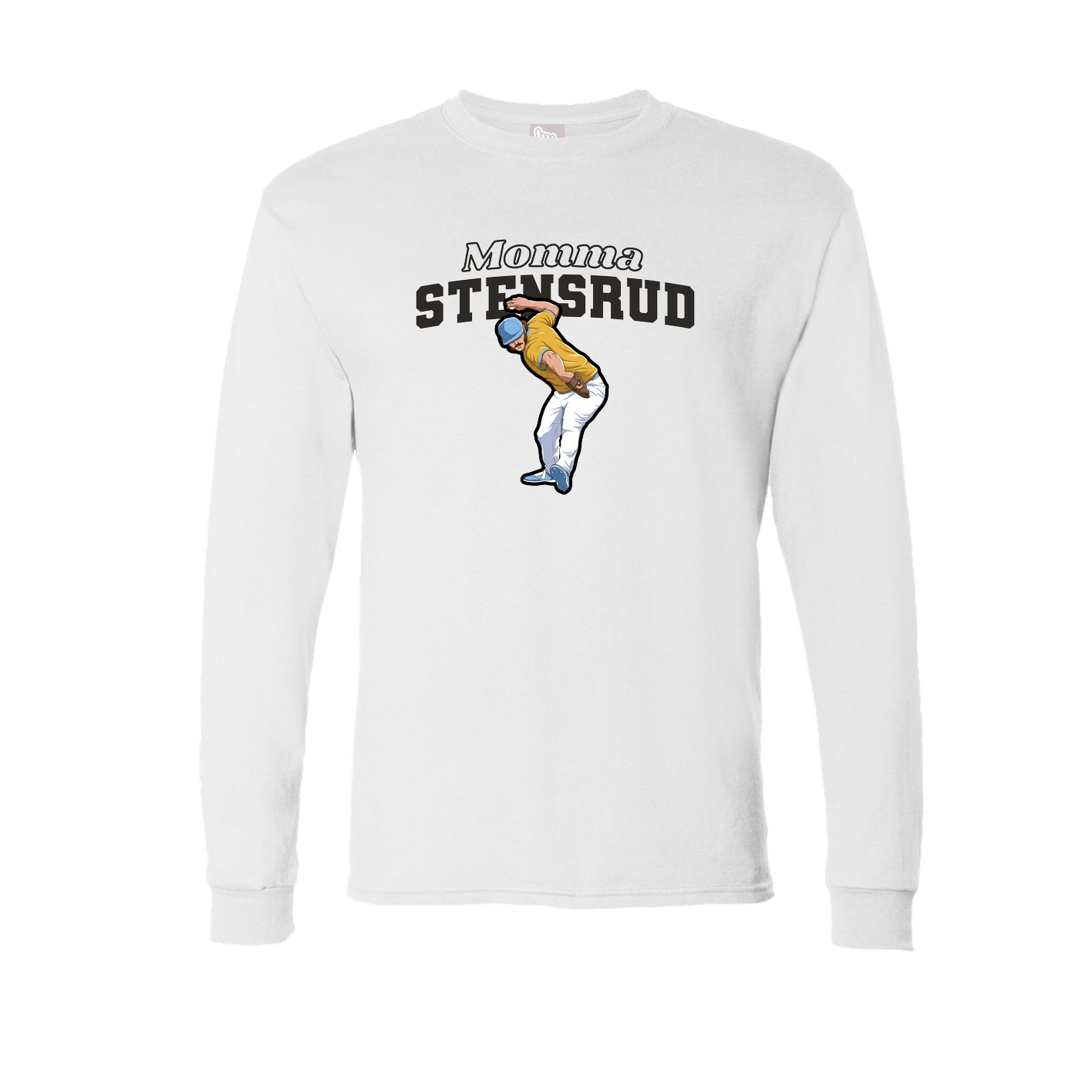 Long Sleeve Tee — Mothers Day Block in White
