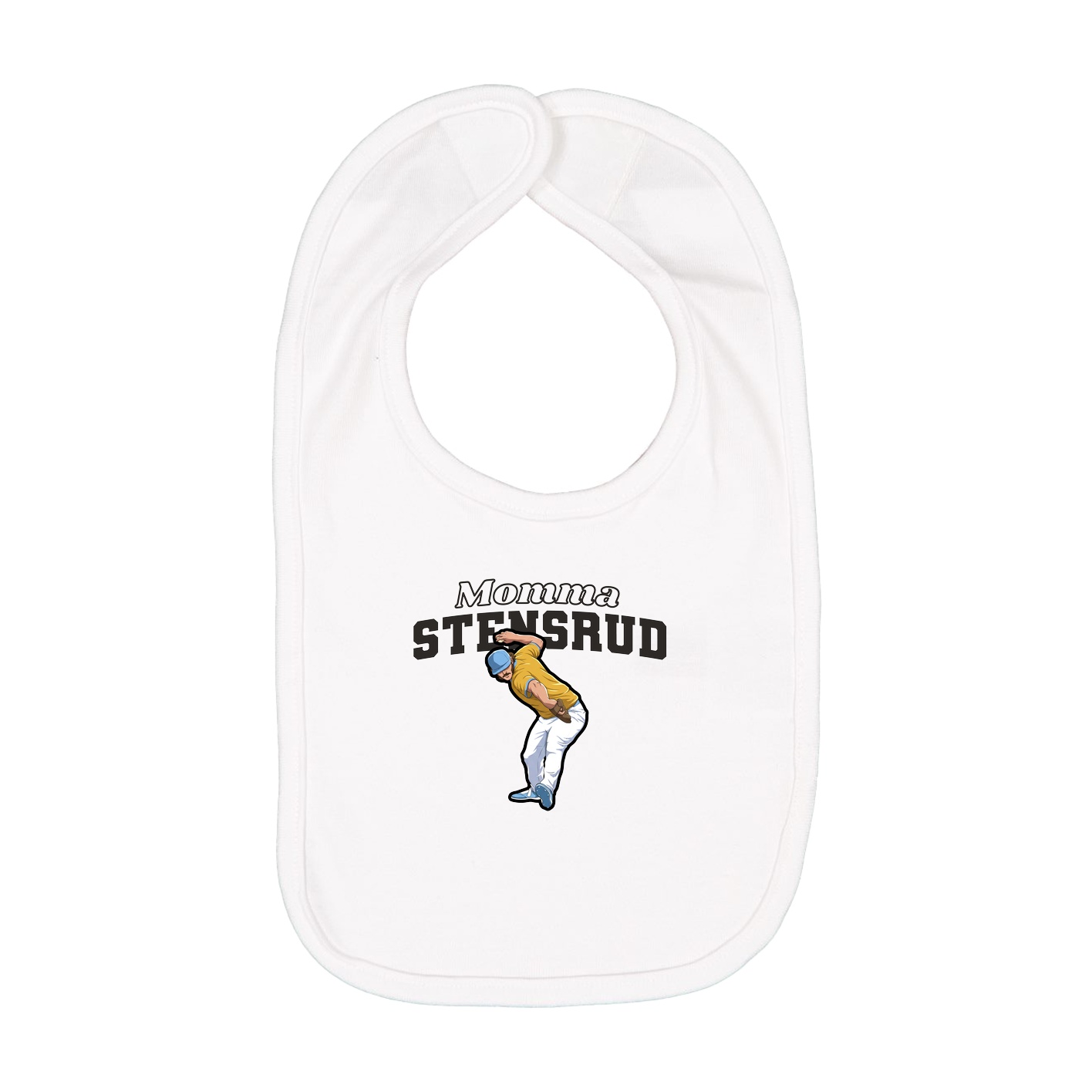 Infant Bib — Mothers Day Block in White