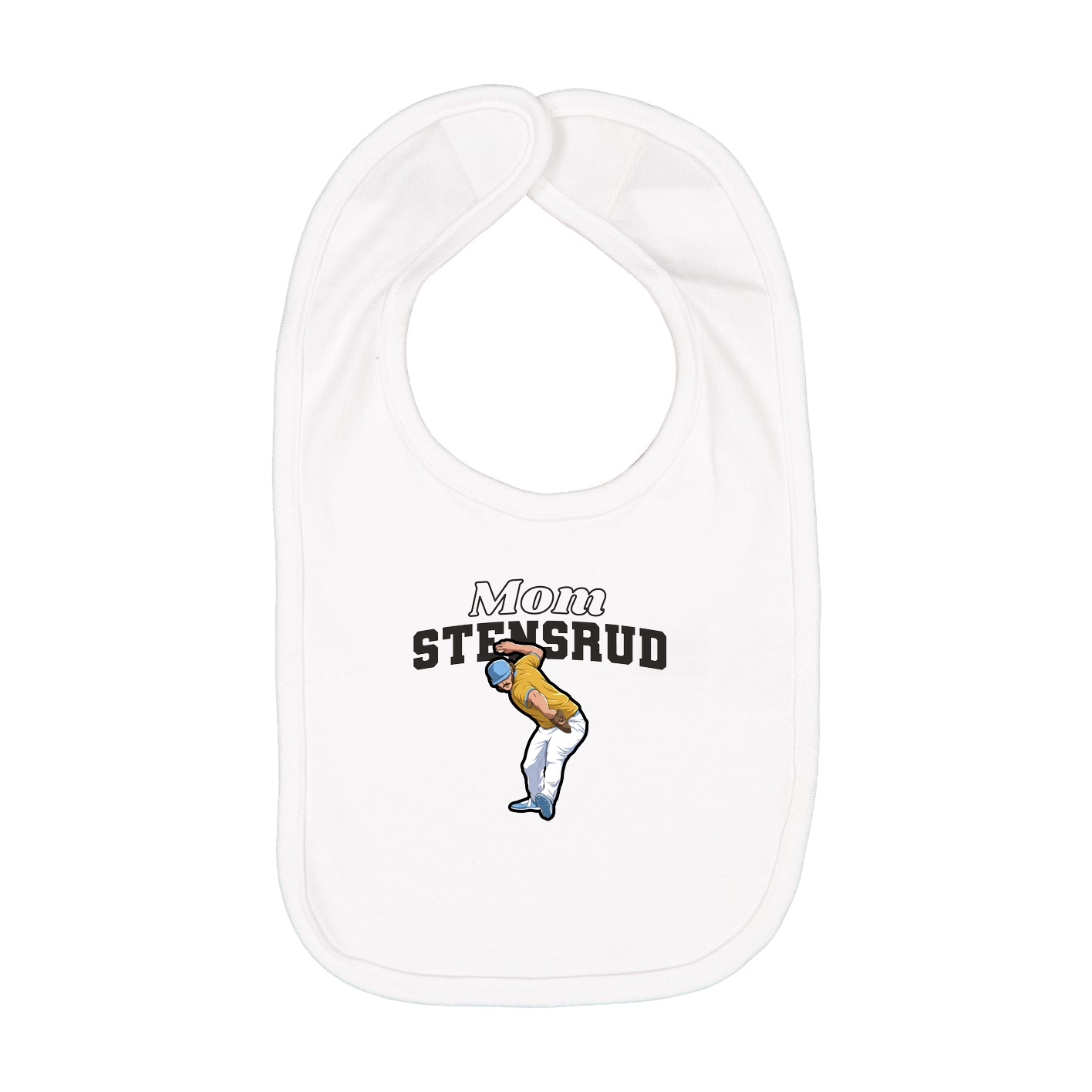 Infant Bib — Mothers Day Block in White