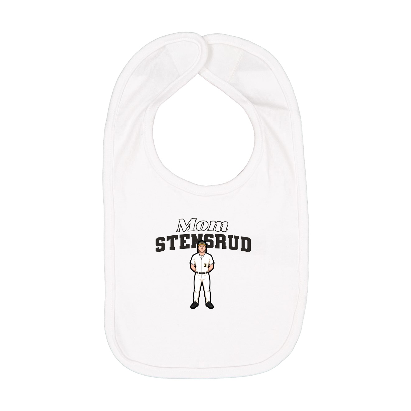 Infant Bib — Mothers Day Block in White