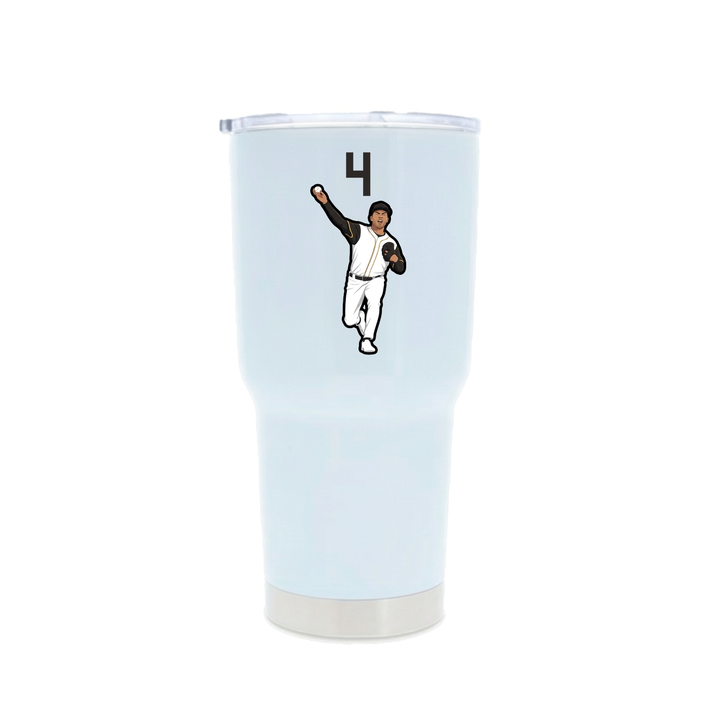 30oz Stainless Steel Tumbler — Number Top in White
