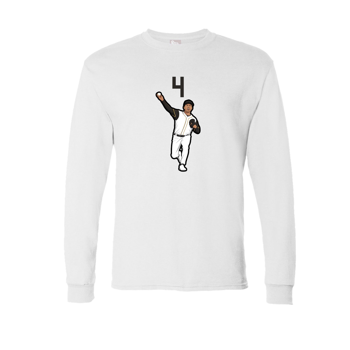 Long Sleeve Tee — Number Top in White