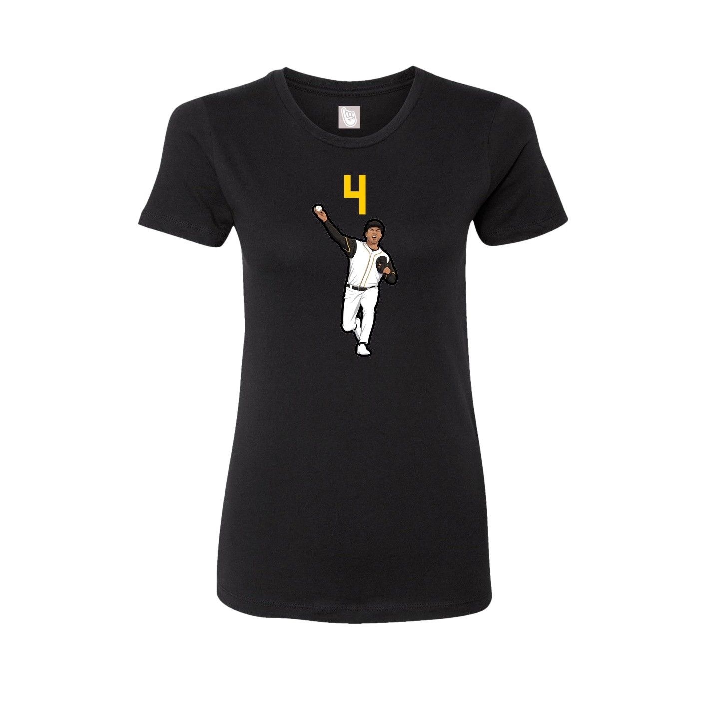Fitted Women's Tee — Number Top in Black