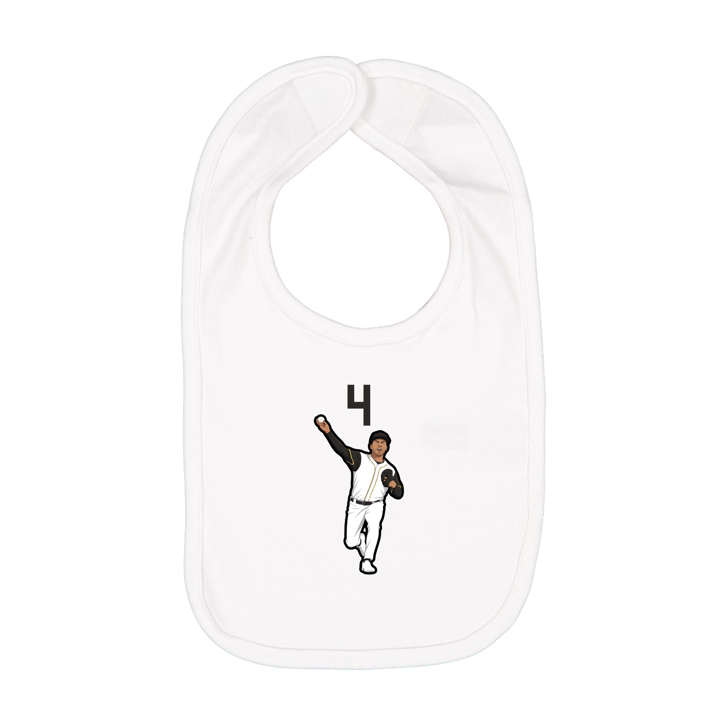 Infant Bib — Number Top in White