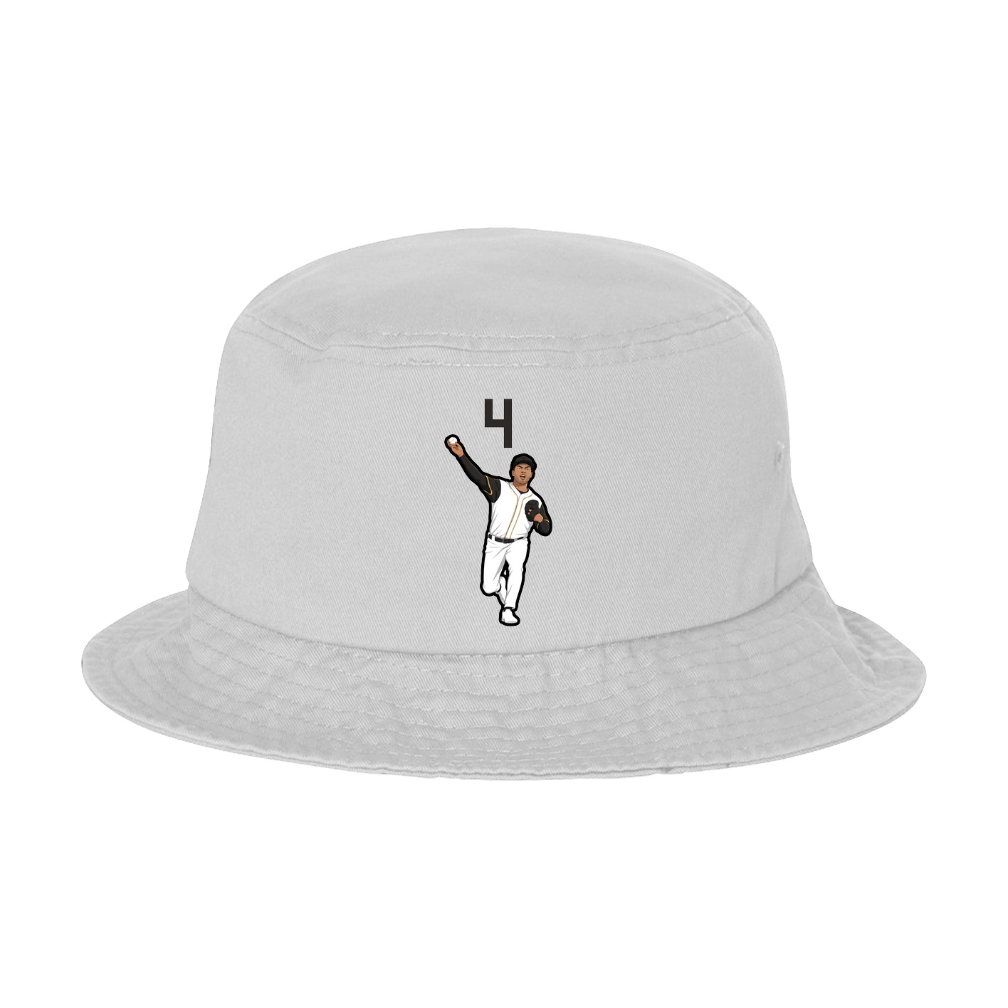 Bucket Cap — Number Top in White