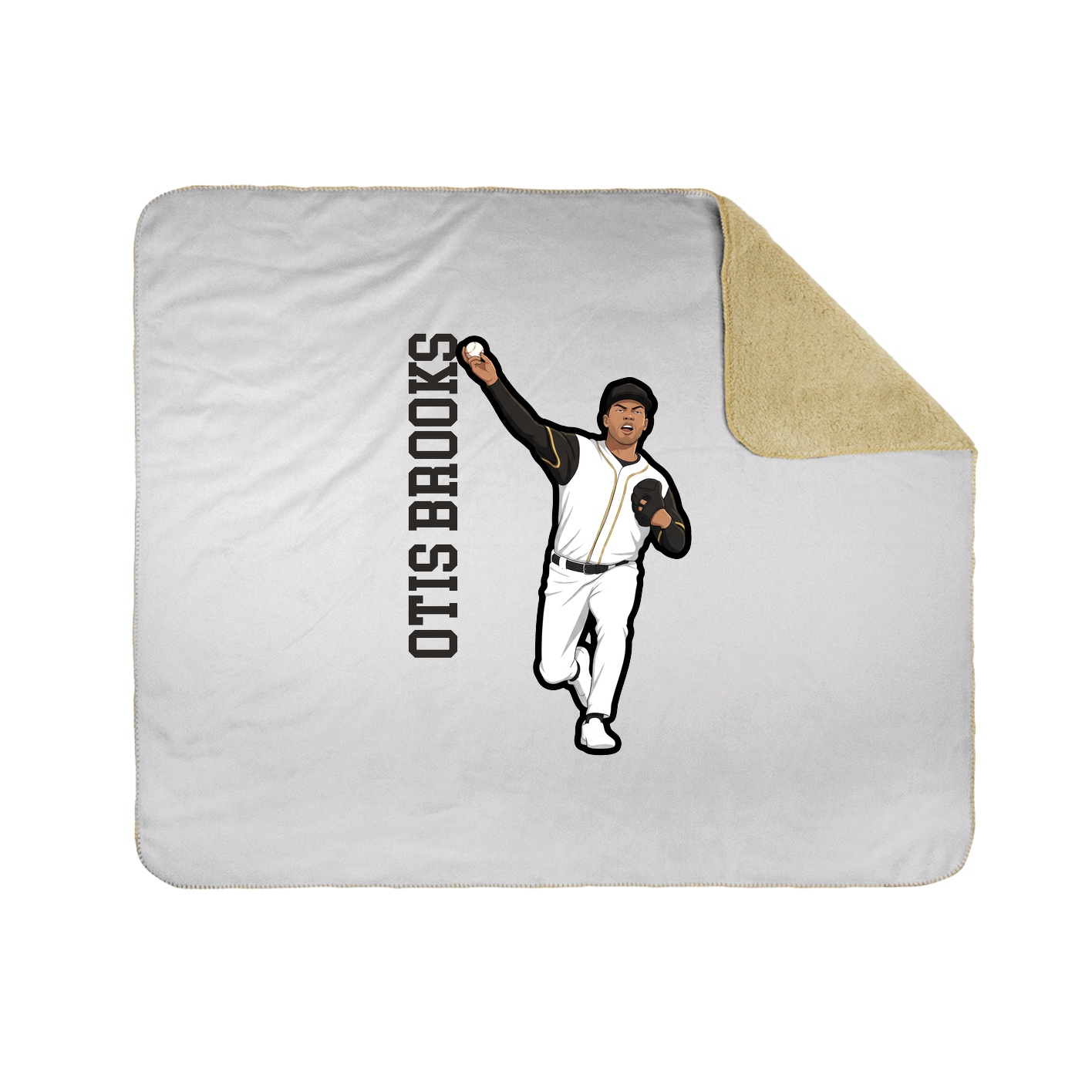 Throw Blanket — Name Vertical in White
