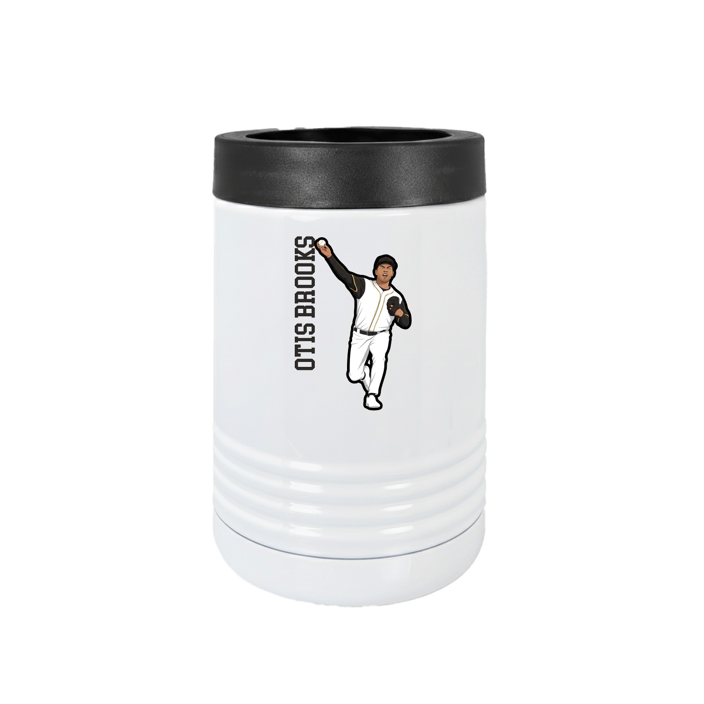 Beverage Holder — Name Vertical in White