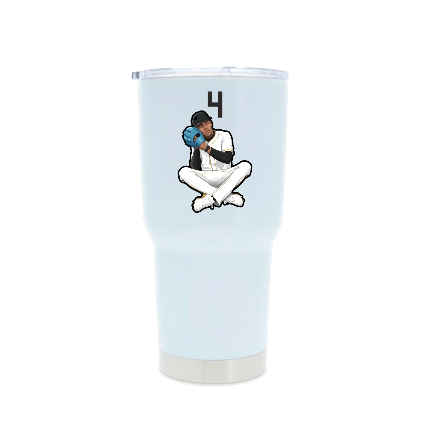 30oz Stainless Steel Tumbler — Number Top in White