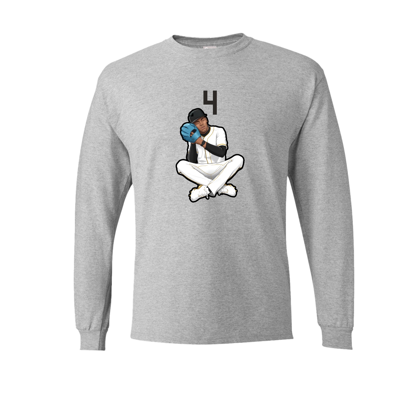 Long Sleeve Tee — Number Top in Grey