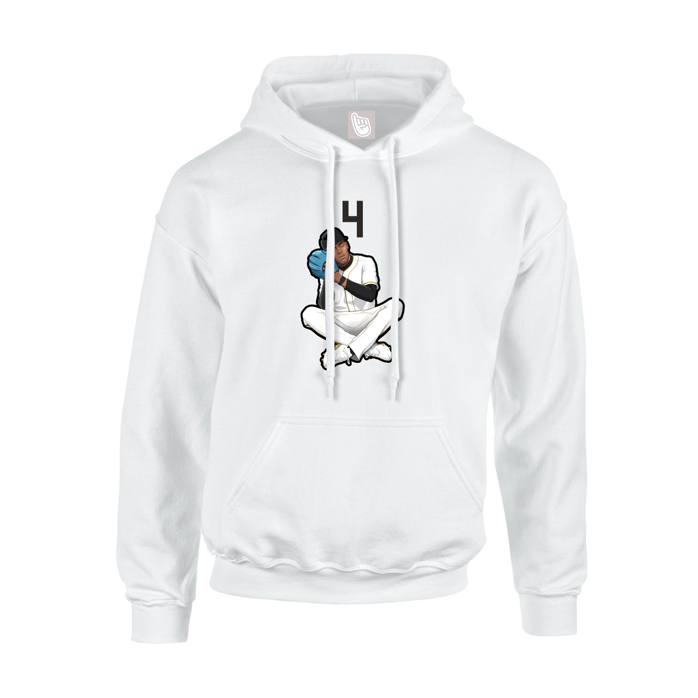 Youth Hoodie — Number Top in White