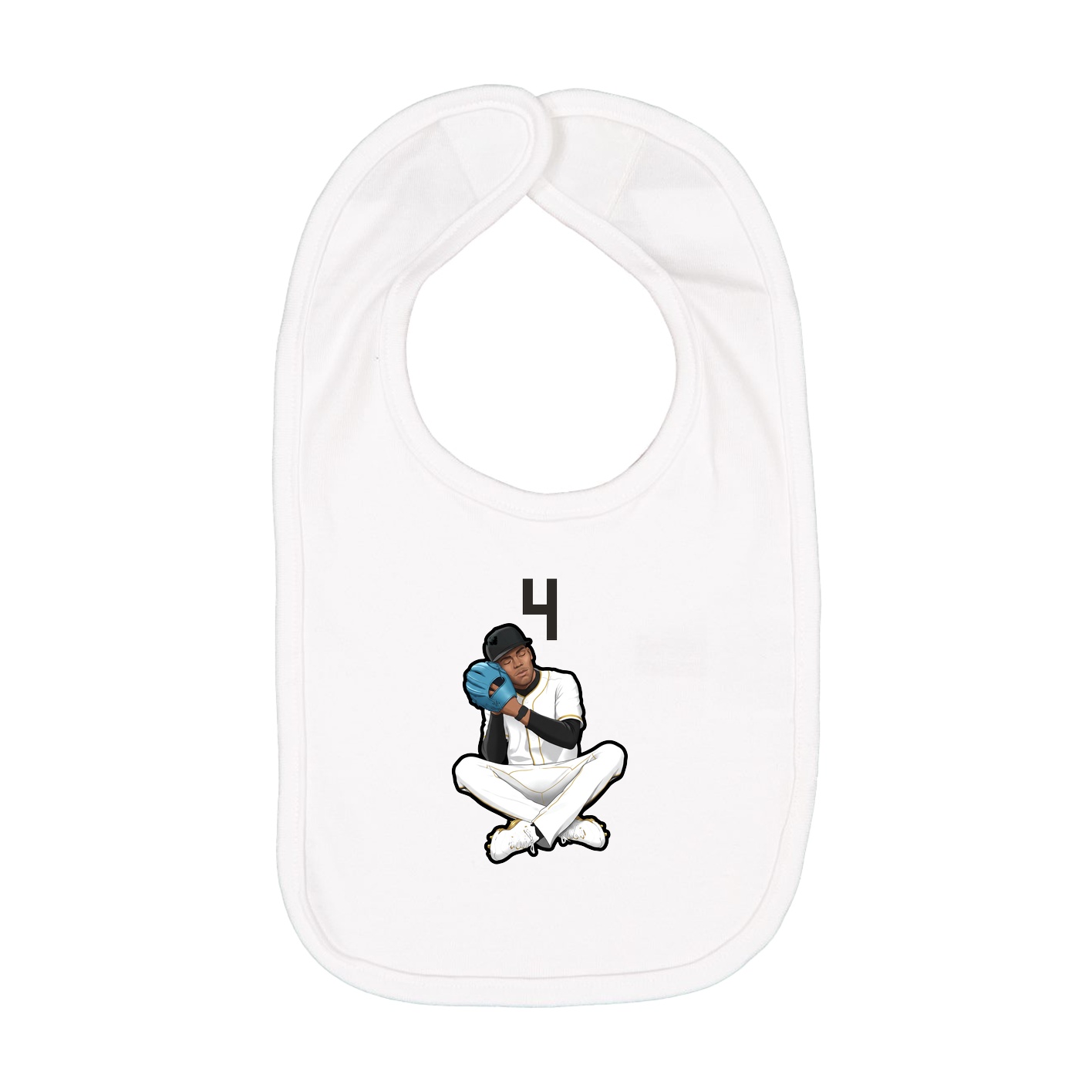 Infant Bib — Number Top in White