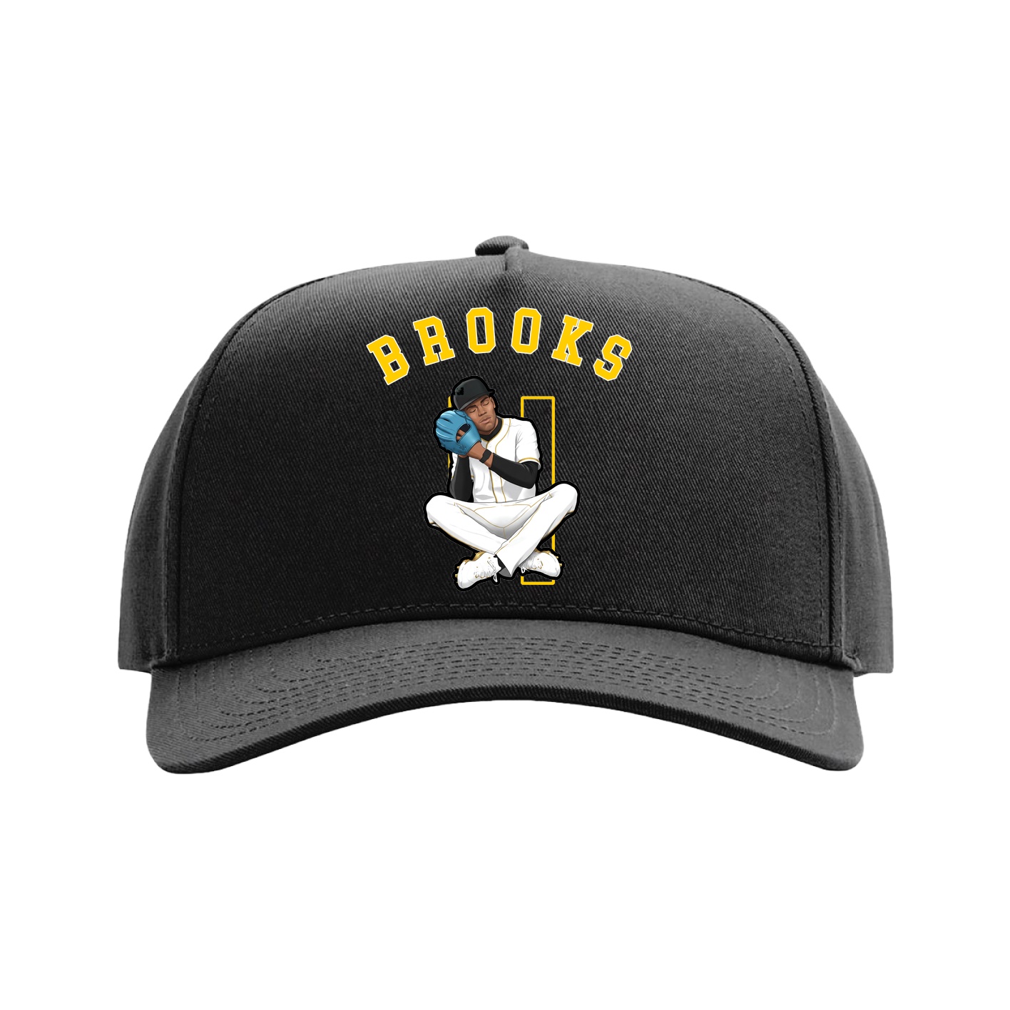 Full Fabric Five-Panel Champ Cap — Shirsey Arch in Black